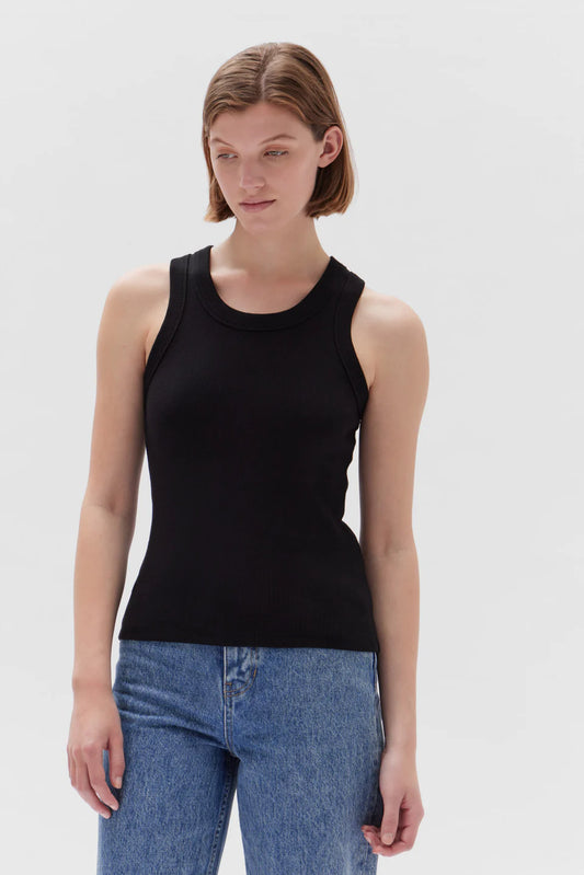 ASSEMBLY LABEL // Miana Organic Rib Tank BLACK