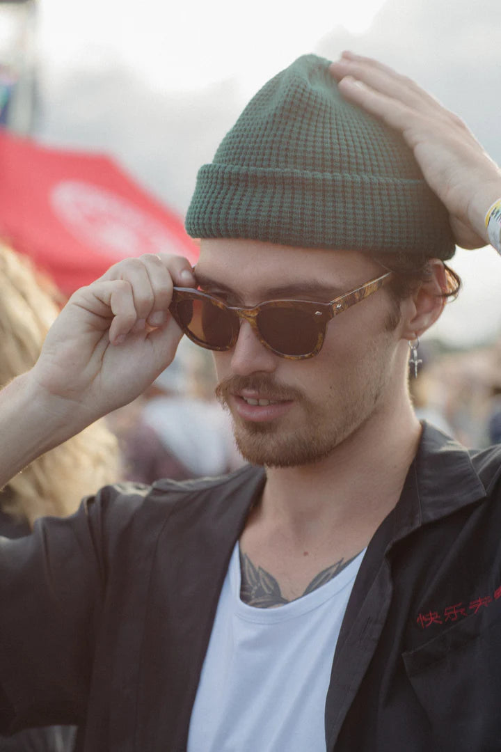 BILLY BONES // Moss Pit Waffle Knit Beanie