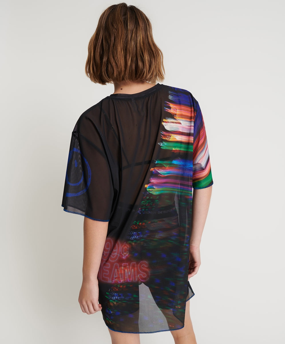 ONE TEASPOON // 99 CENT Dreams Mesh T Dress BLACK
