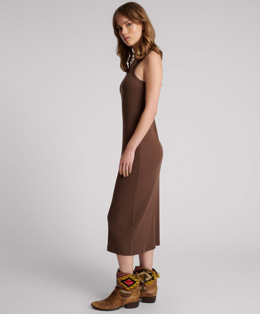 ONE TEASPOON // Rib Singlet Midi Dress CHOCOLATE