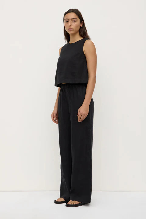 ASSEMBLY LABEL // Estelle Linen Top BLACK