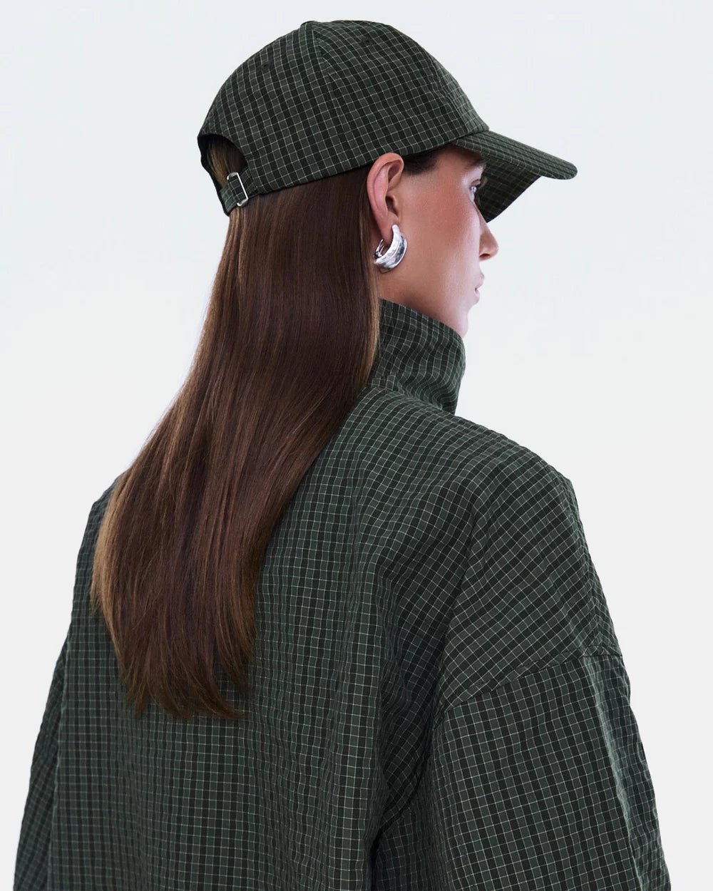 Fallon Check Cap OLIVE CAP