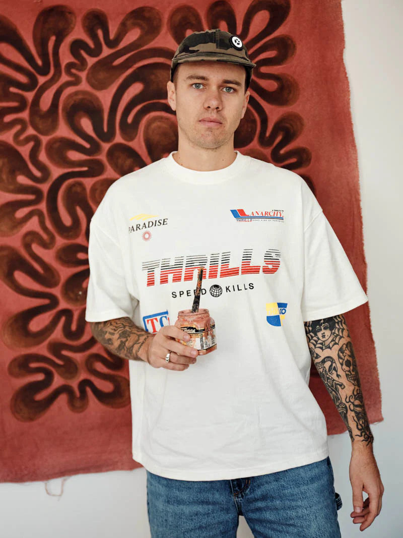 THRILLS // Anarchy In Paradise Box Fit OS Tee DIRTY WHITE