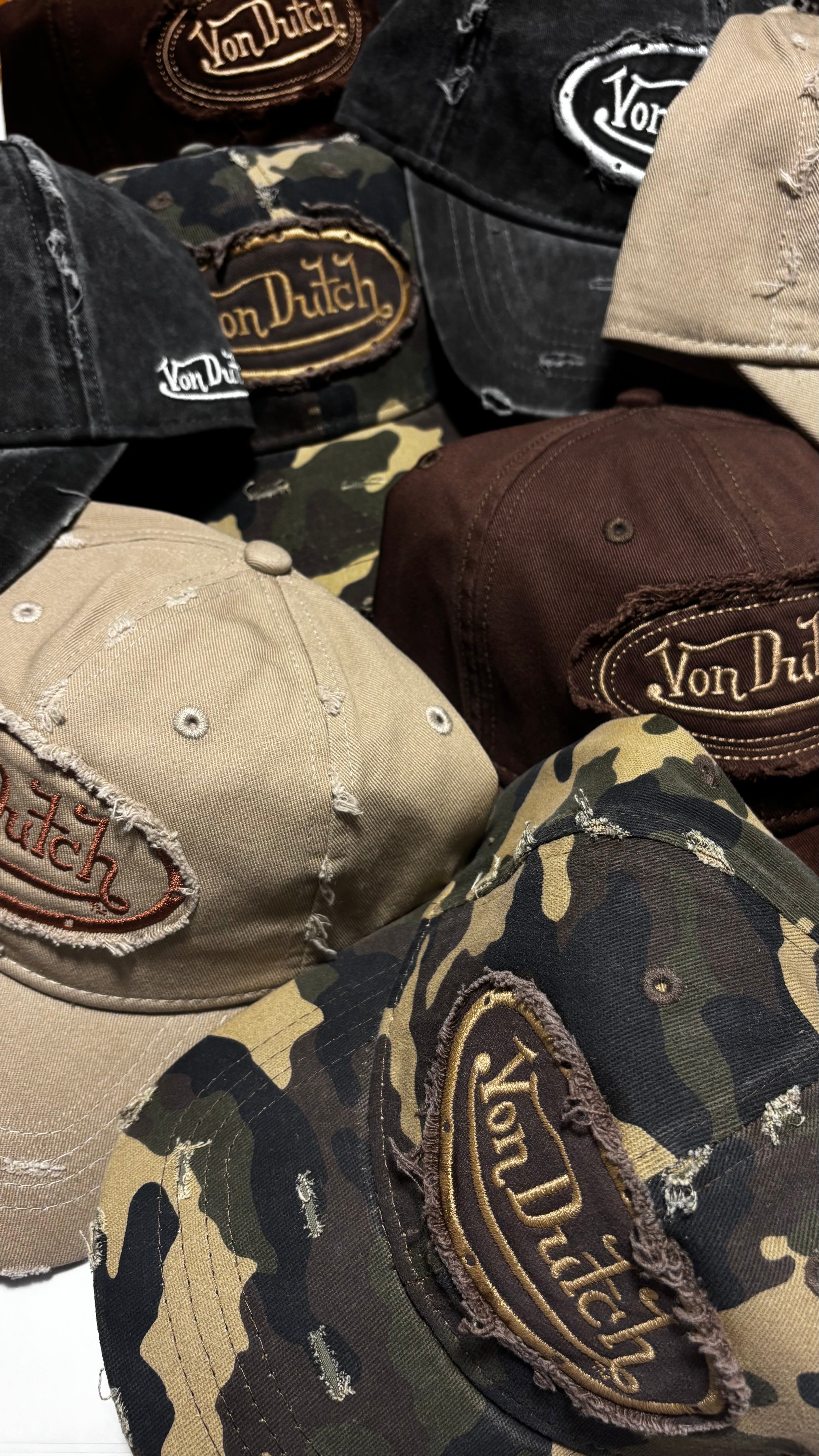 VON DUTCH // Destroyed Dad Cap WASHED TAN