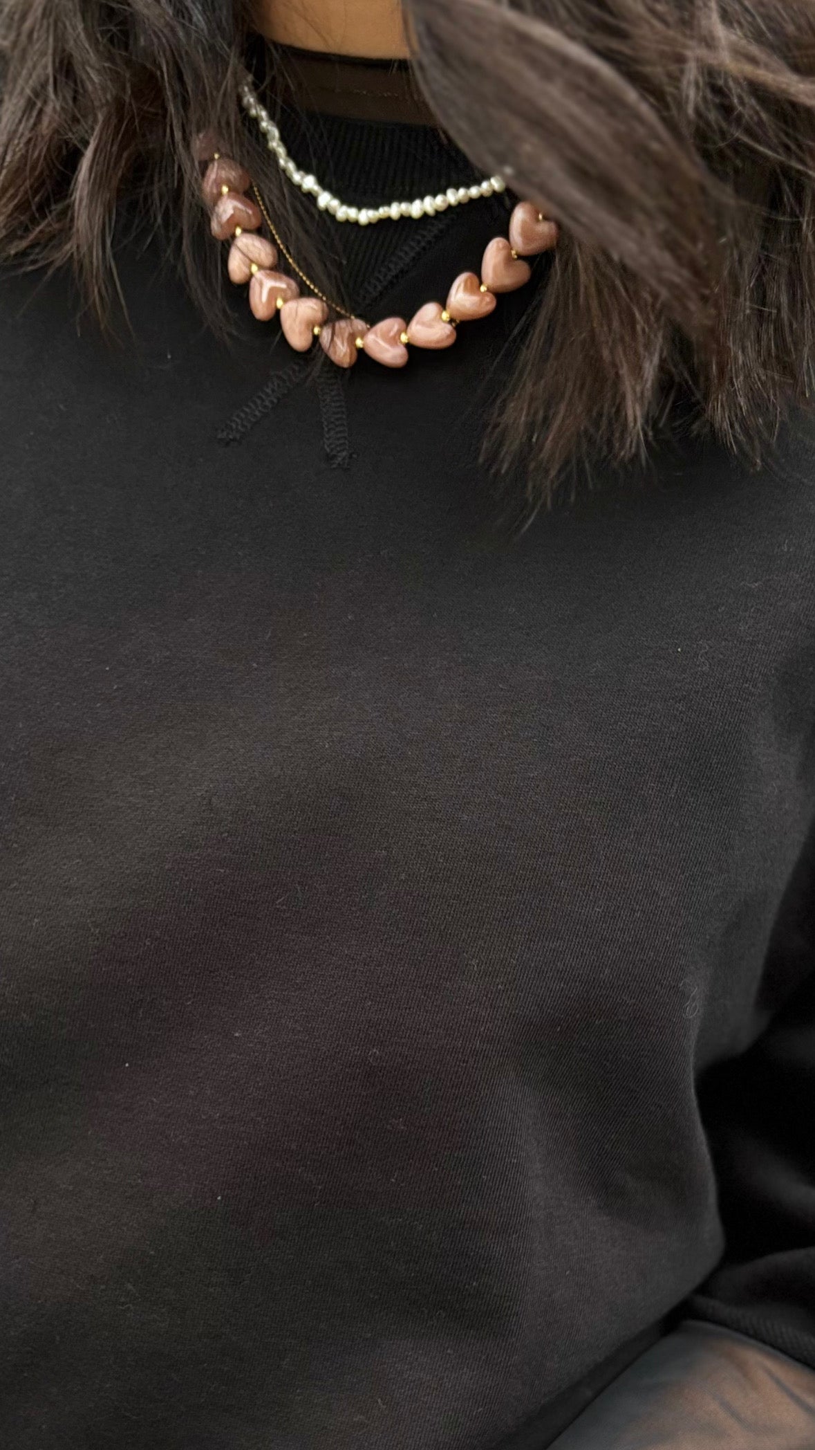 Beaded Heart Necklace SALMON