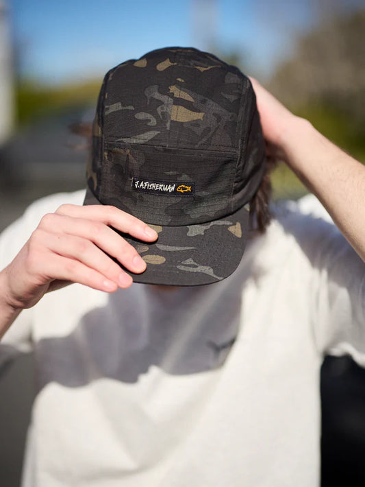 JAF // 5 Panel Cap BLACK CAMO