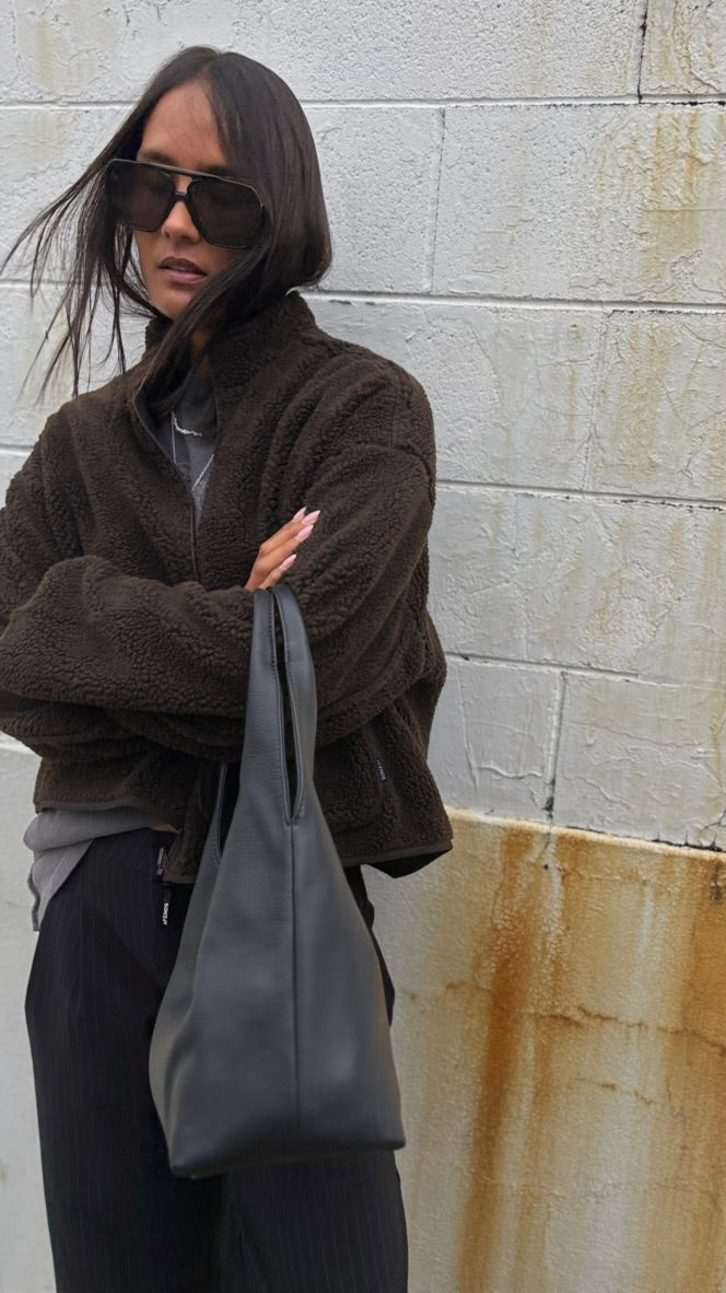 Berlin Reversible Fleece Jacket COFFEE