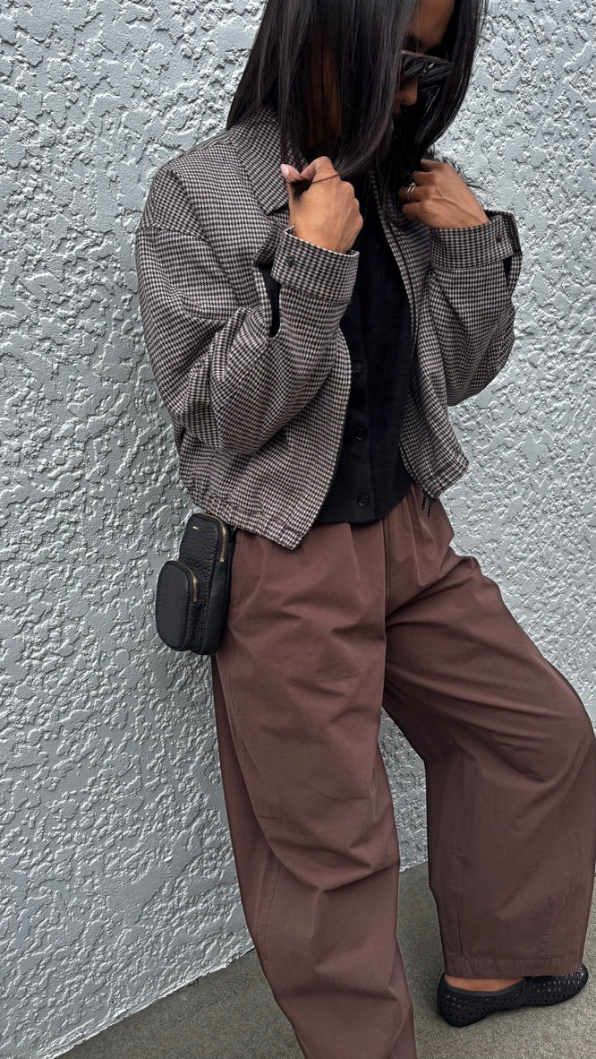 Solana Wool Jacket BROWN BLACK CHECK