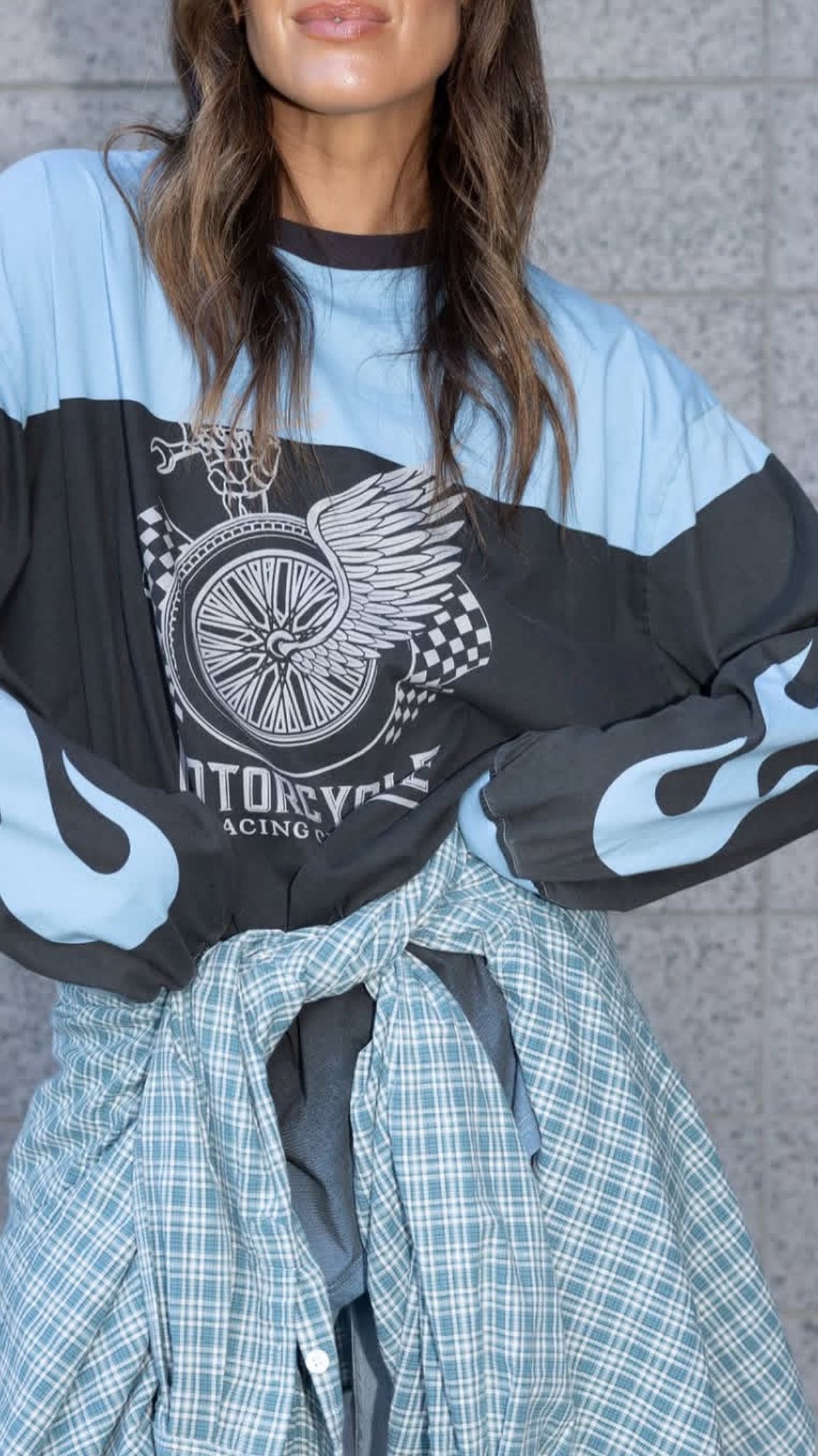 Moto Long Sleeve Tee OCEAN