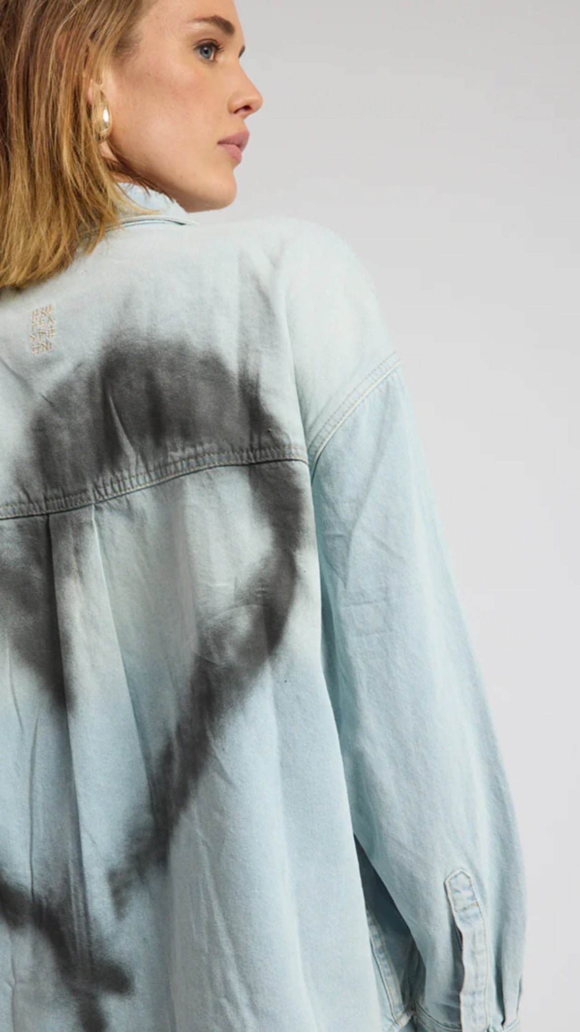 ONE TEASPOON // Daydream Heart Denim Shirt SEA BLUE