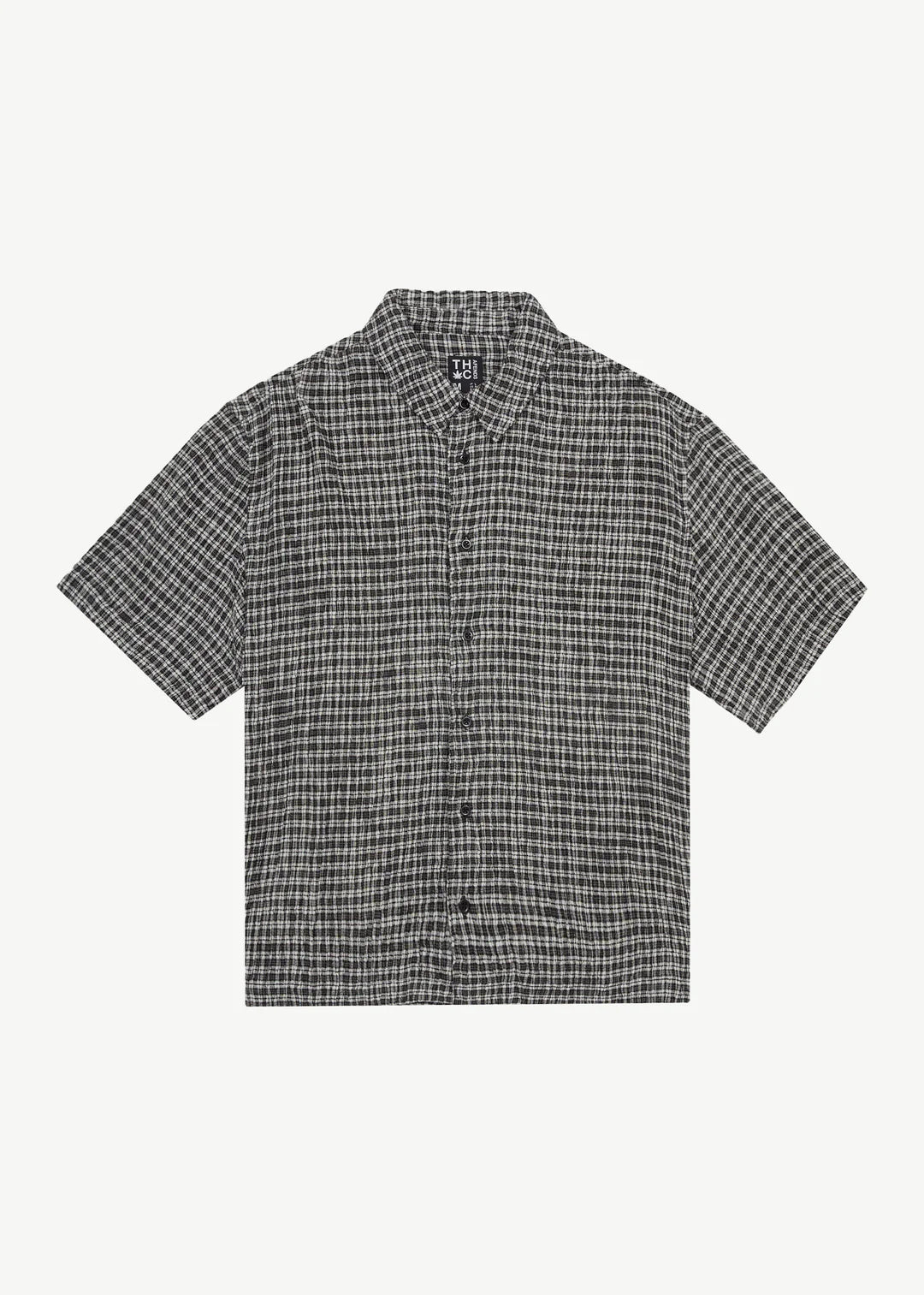 AFENDS // Asta Seersucker Check Shirt STEEL CHECK