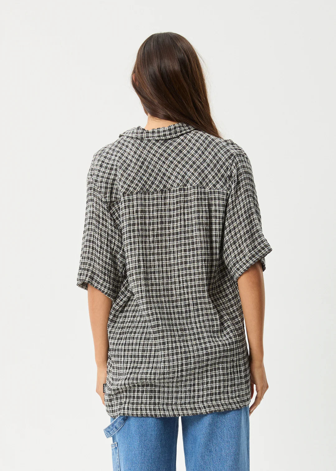 AFENDS // Asta Seersucker Check Shirt STEEL CHECK