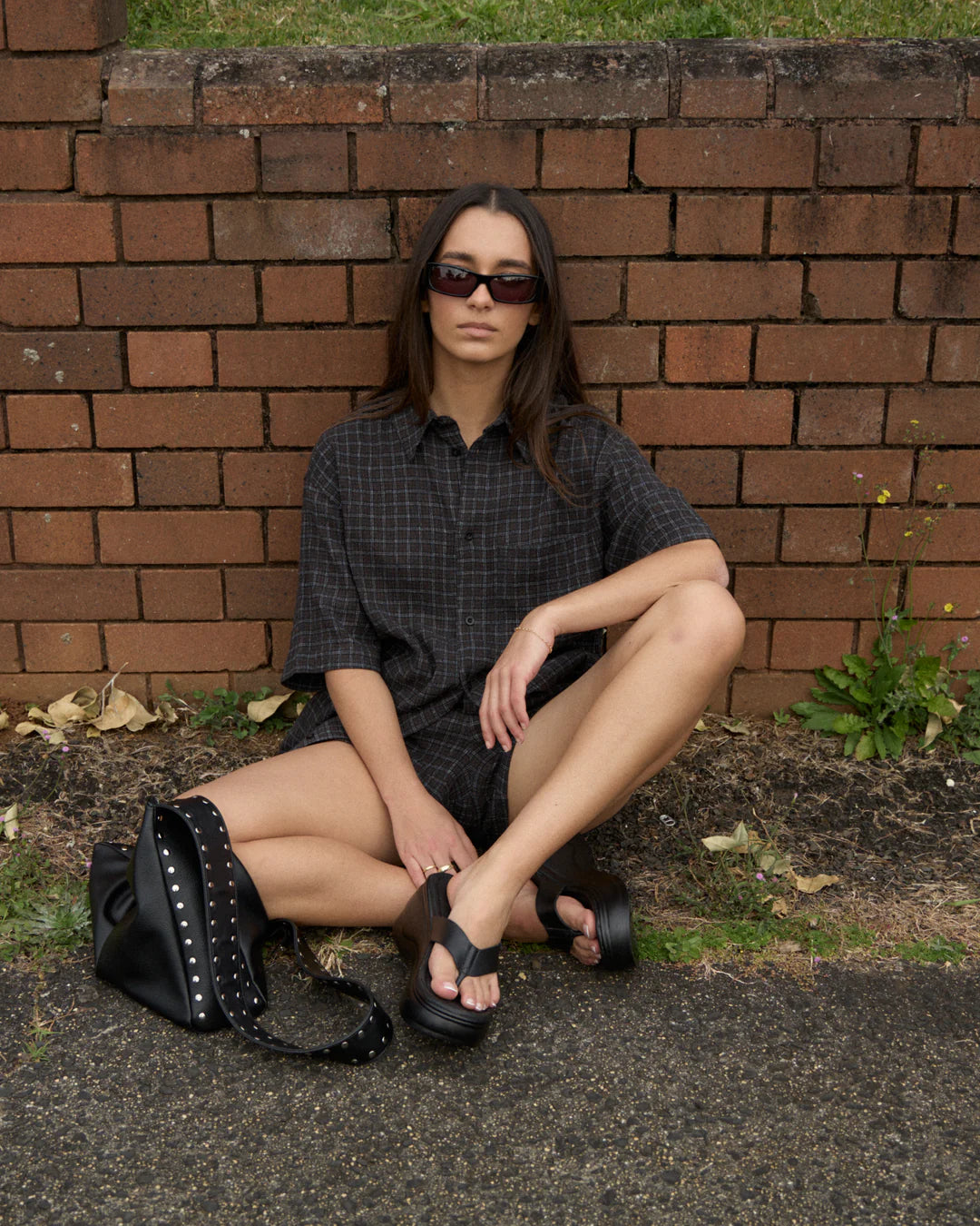 AFENDS // DUSK Seersucker Boxer Short BLACK CHECK