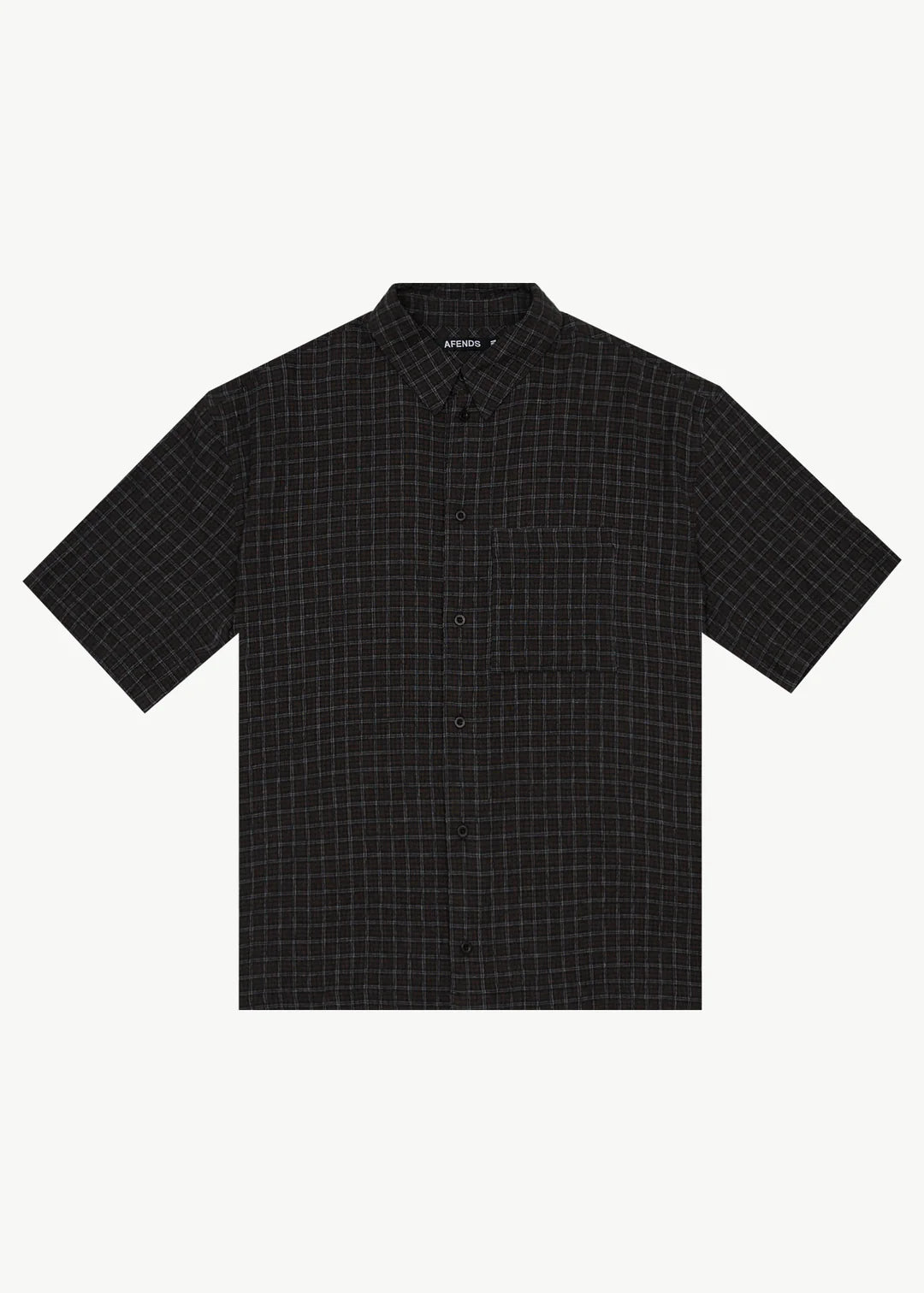 AFENDS // Dusk Seersucker Check Shirt BLACK CHECK