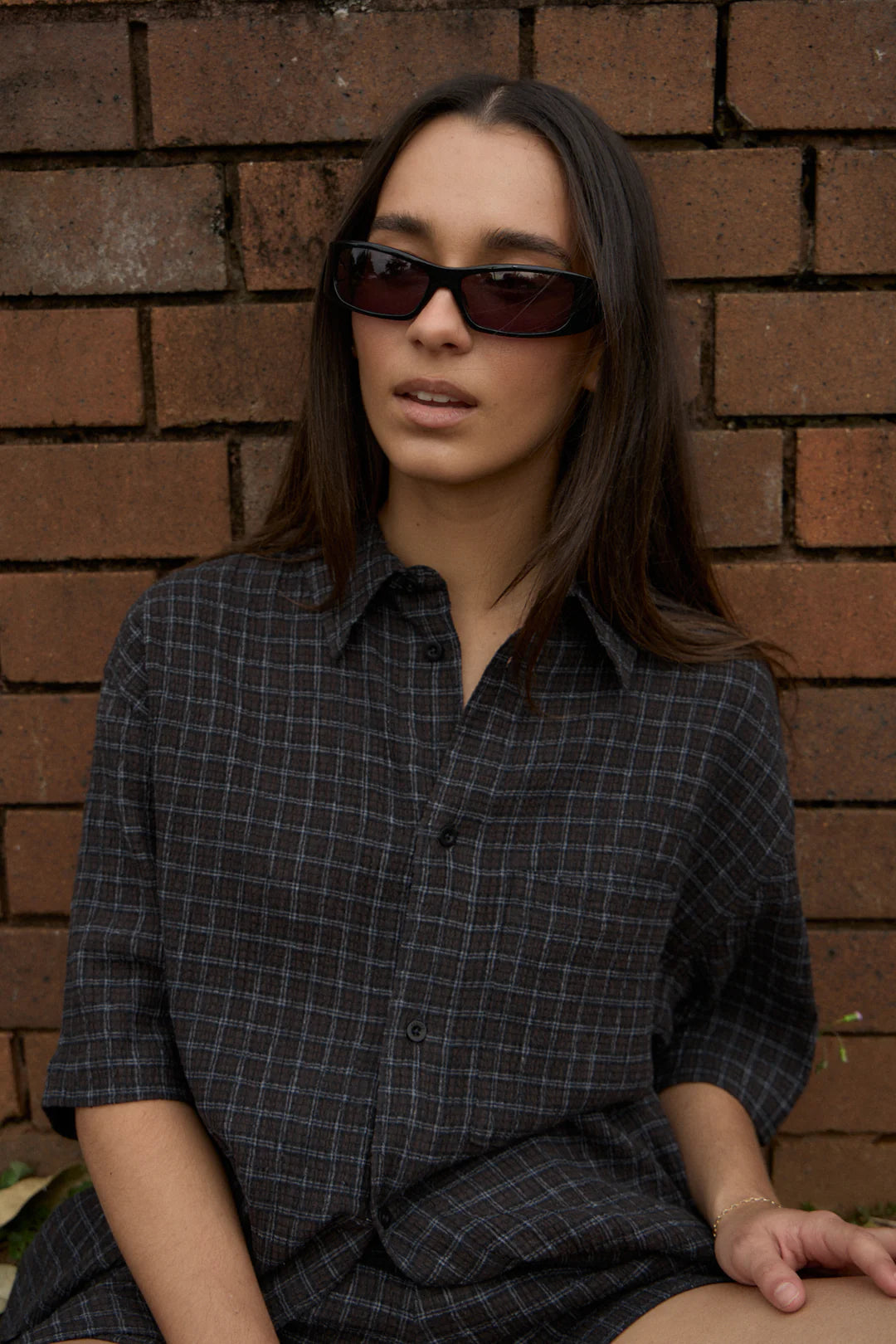 AFENDS // Dusk Seersucker Check Shirt BLACK CHECK