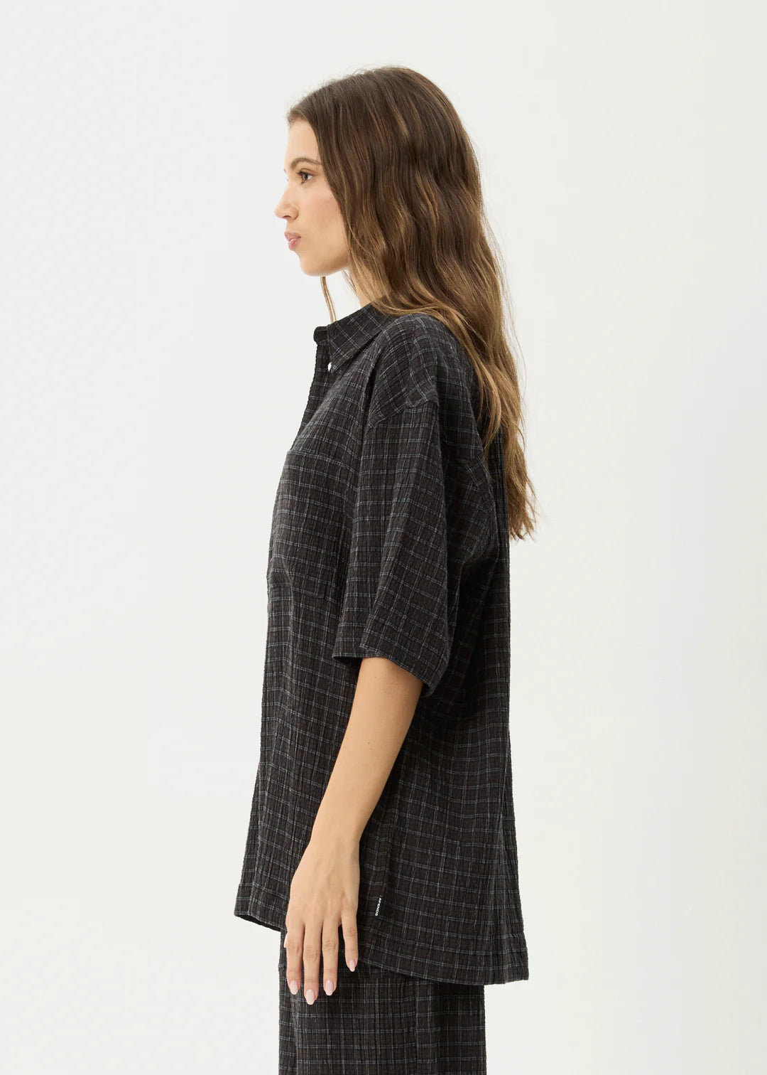 AFENDS // Dusk Seersucker Check Shirt BLACK CHECK