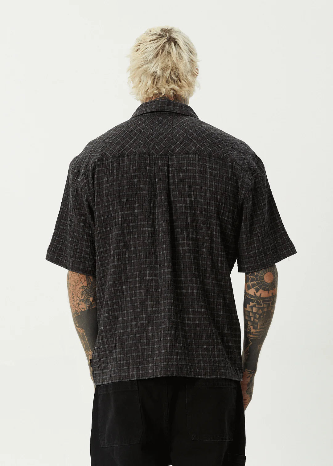 AFENDS // Dusk Seersucker Check Shirt BLACK CHECK