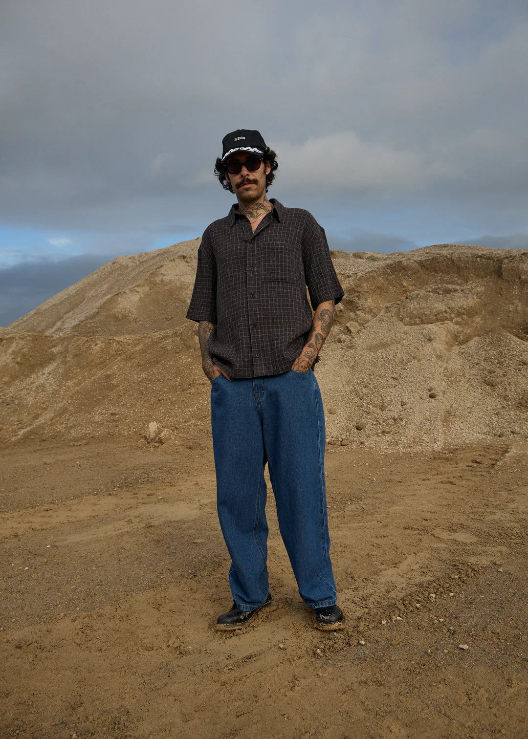 AFENDS // Dusk Seersucker Check Shirt BLACK CHECK