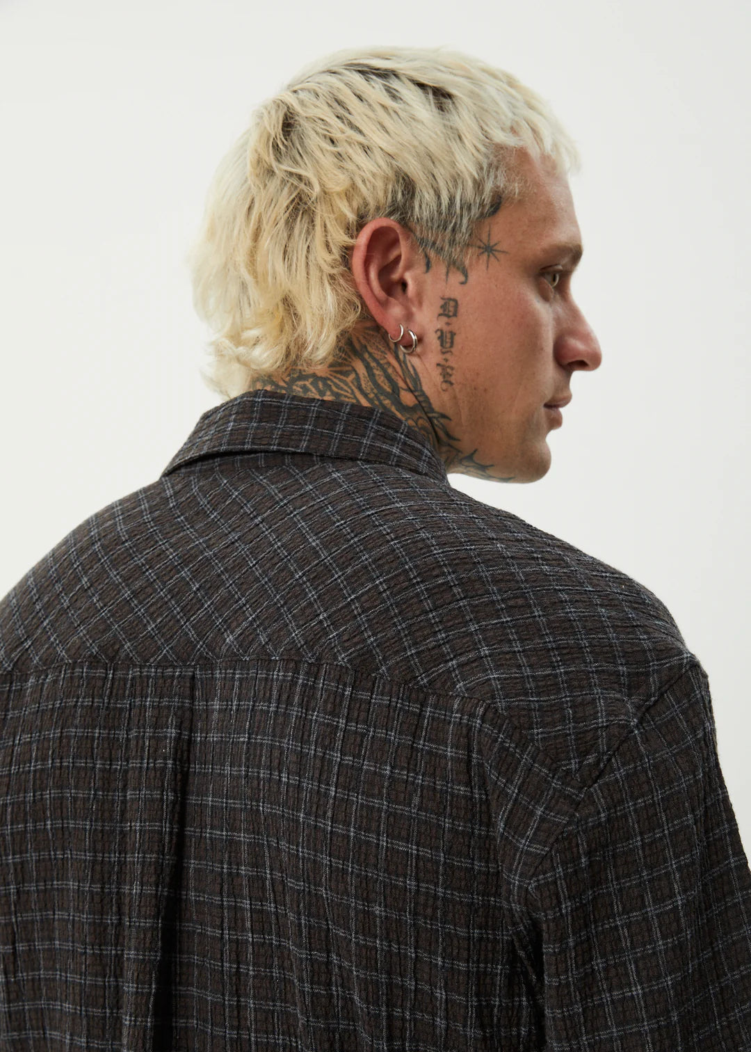 AFENDS // Dusk Seersucker Check Shirt BLACK CHECK
