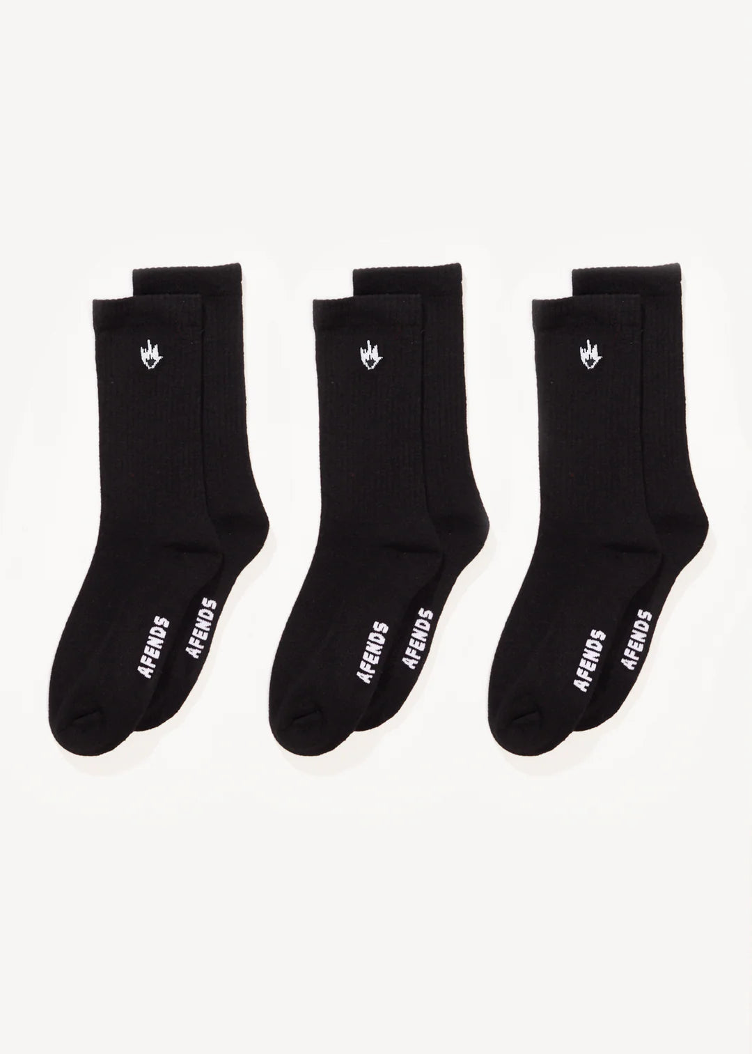AFENDS // Flame Socks 3Pack BLACK