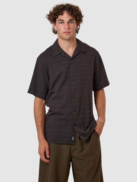 THRILLS // Airborne Bowling Shirt TURKISH COFFEE