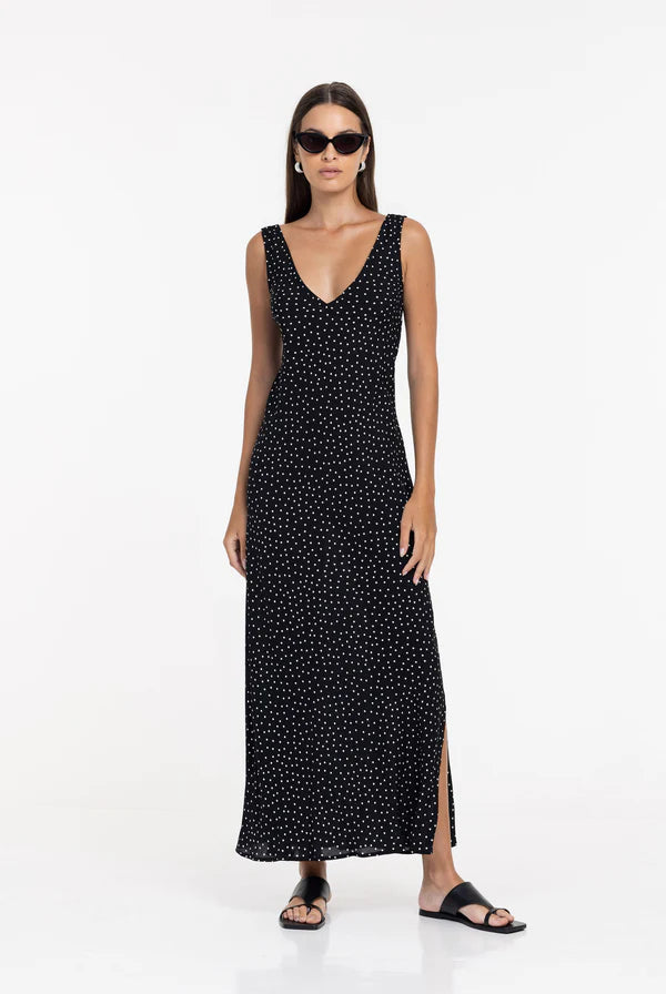 BLAK // Alexandria Dress BLACK WHITE SPOT
