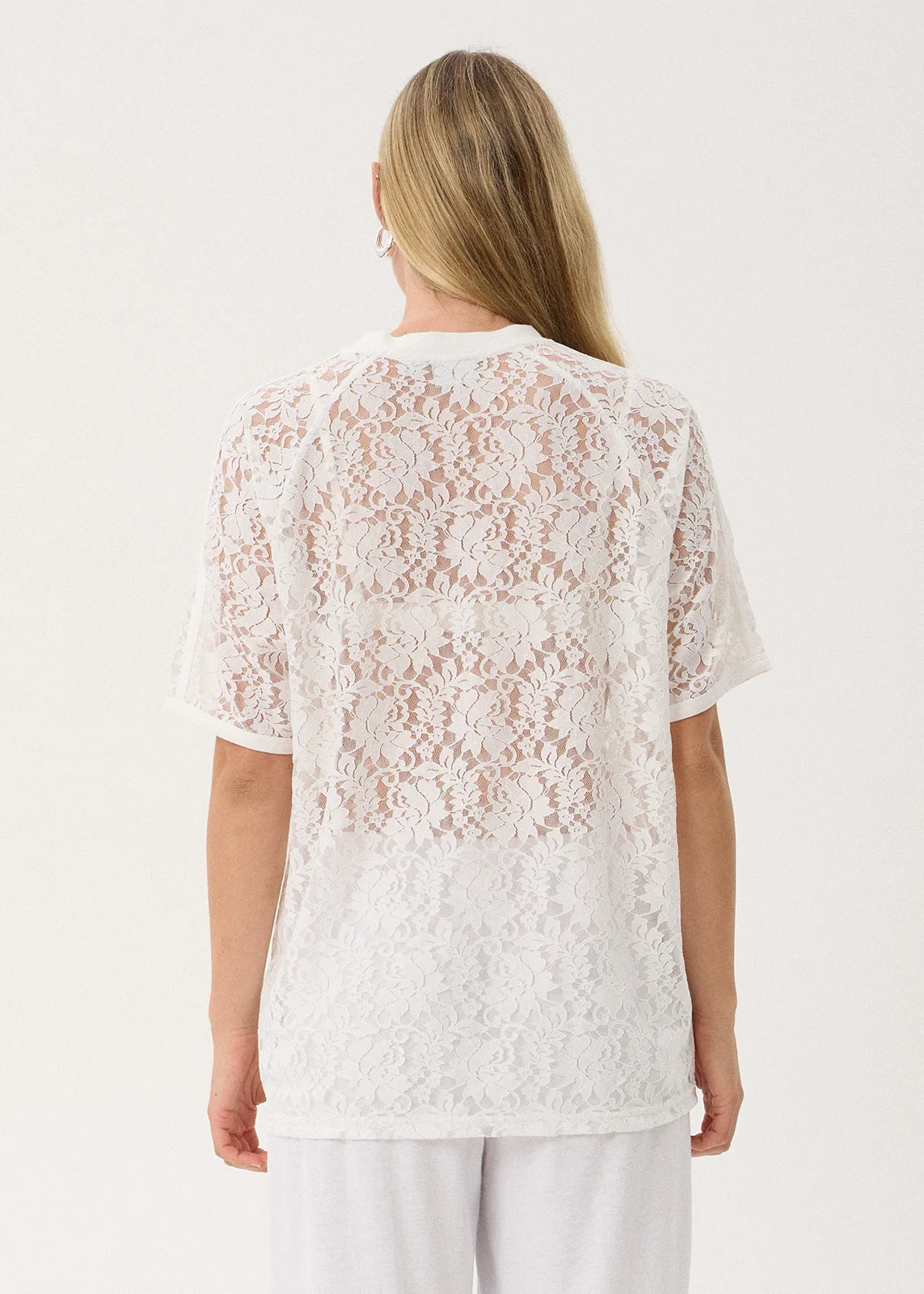 Angela Lace OS Raglan Tee WHITE