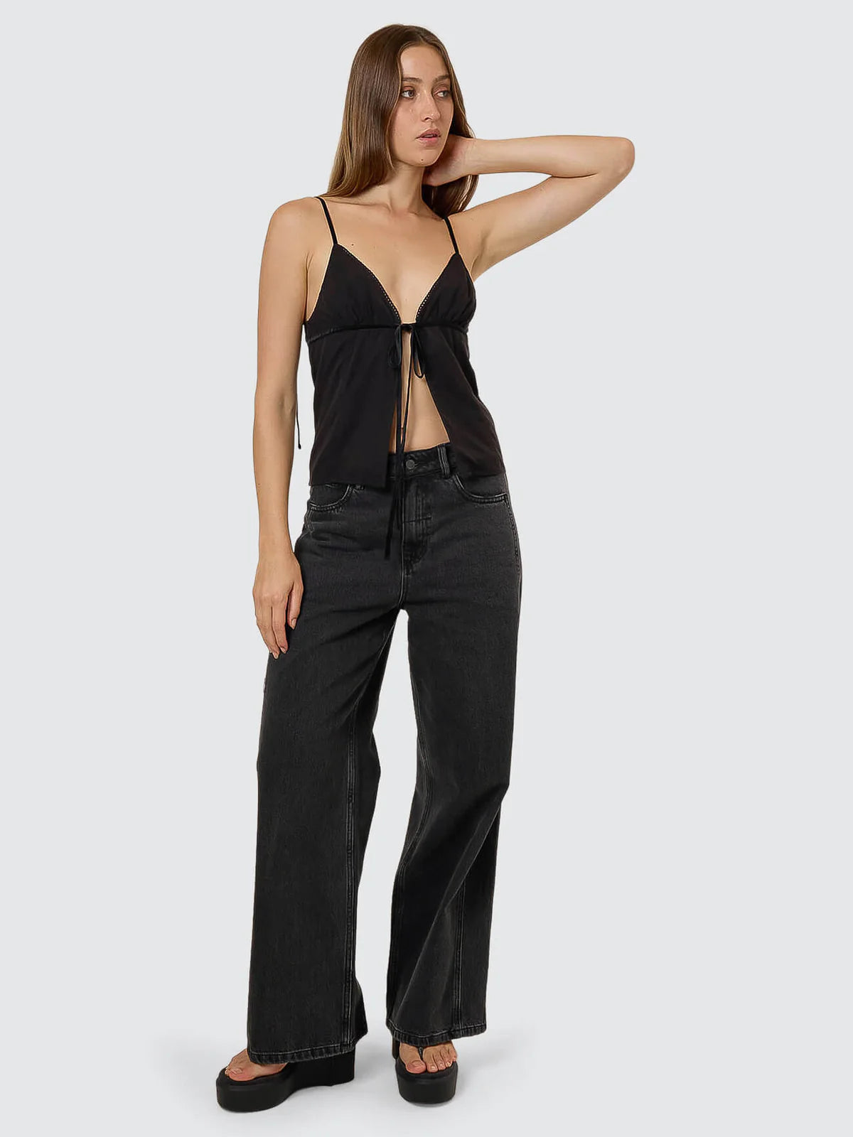 THRILLS // Asher Tie Top BLACK