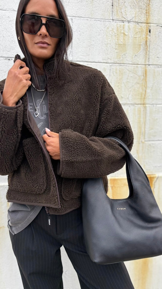 Berlin Reversible Fleece Jacket COFFEE