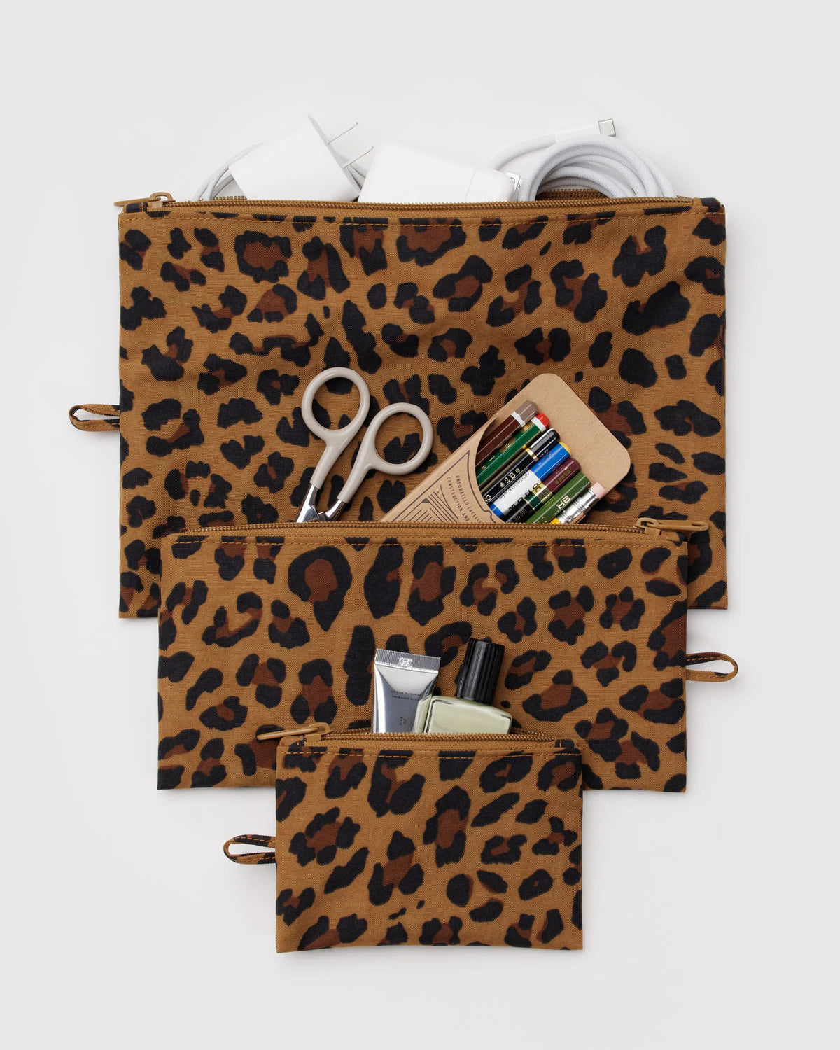 BAGGU // Flat Pouch Set LEOPARD