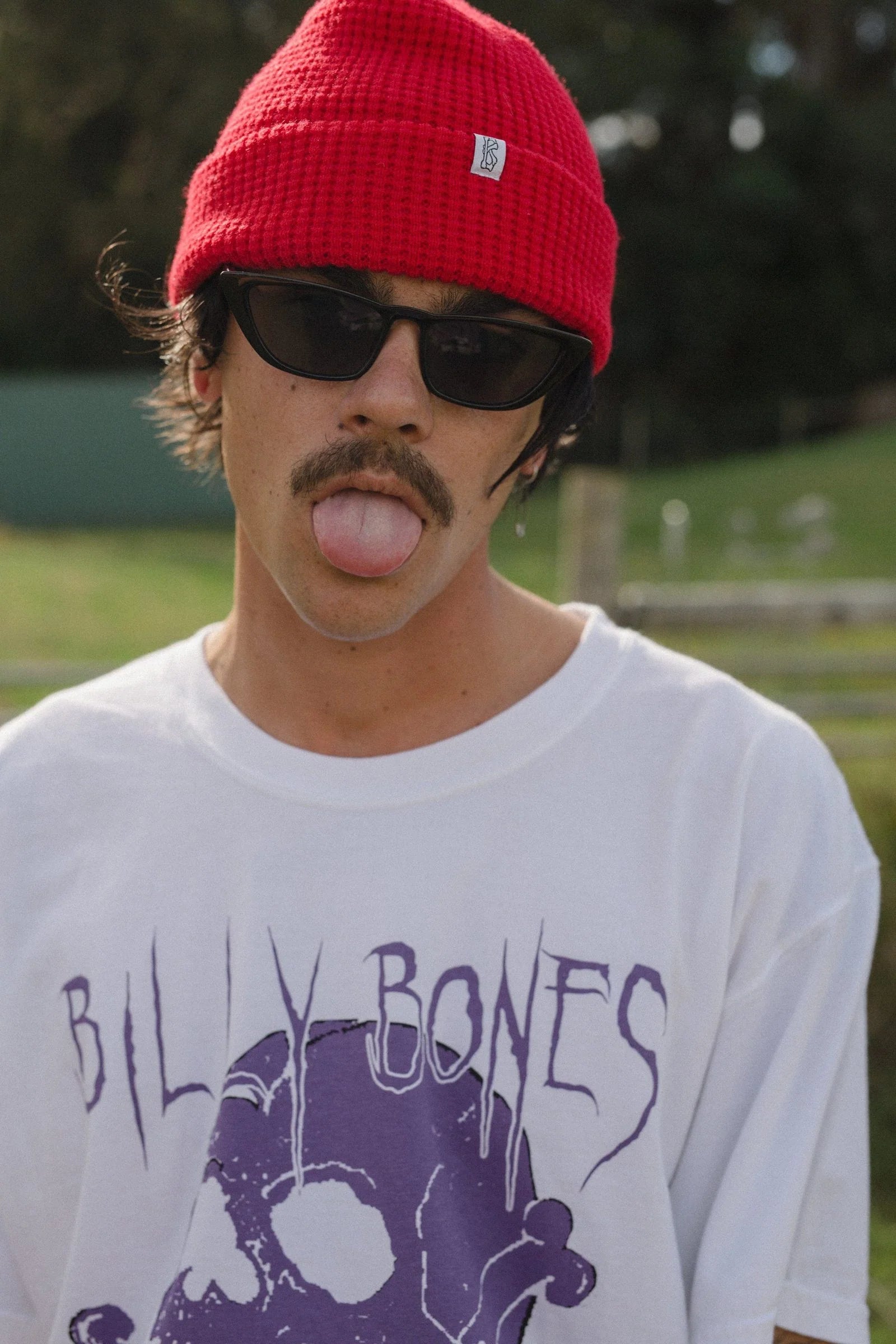 BILLY BONES // Waffle Knit Beanie CHERRY BOMB