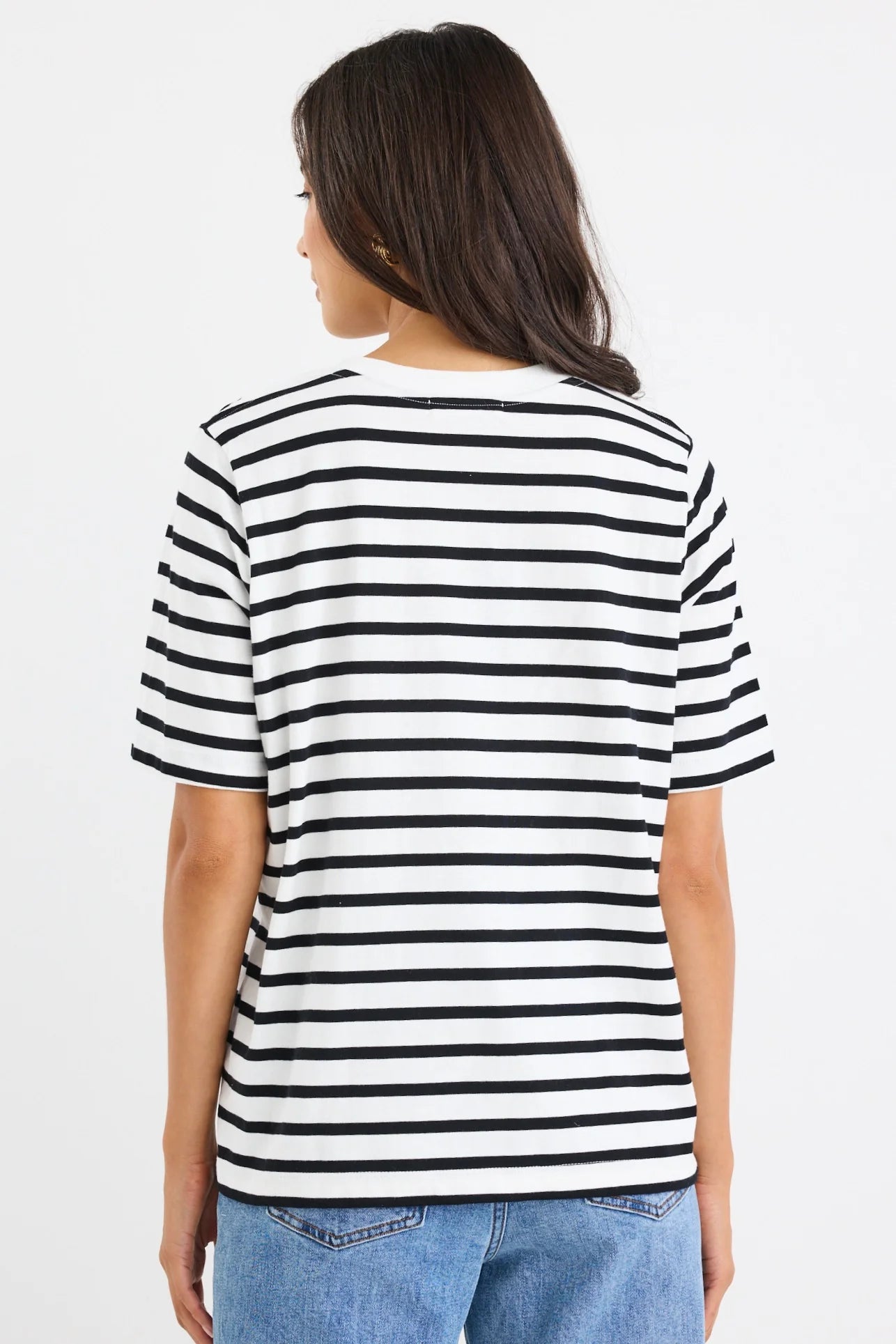 RE:UNION LABEL // Binding Stripe Boxy Tee BLACK WHITE STRIPE