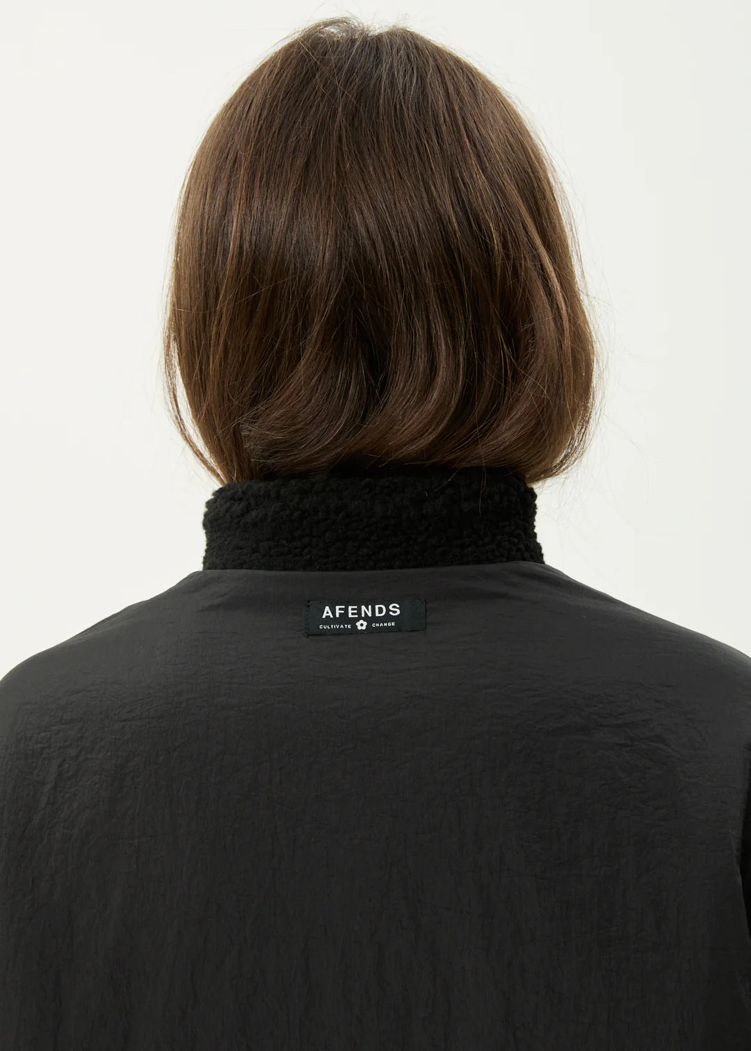 AFENDS // Berlin Reversible Fleece Jacket BLACK