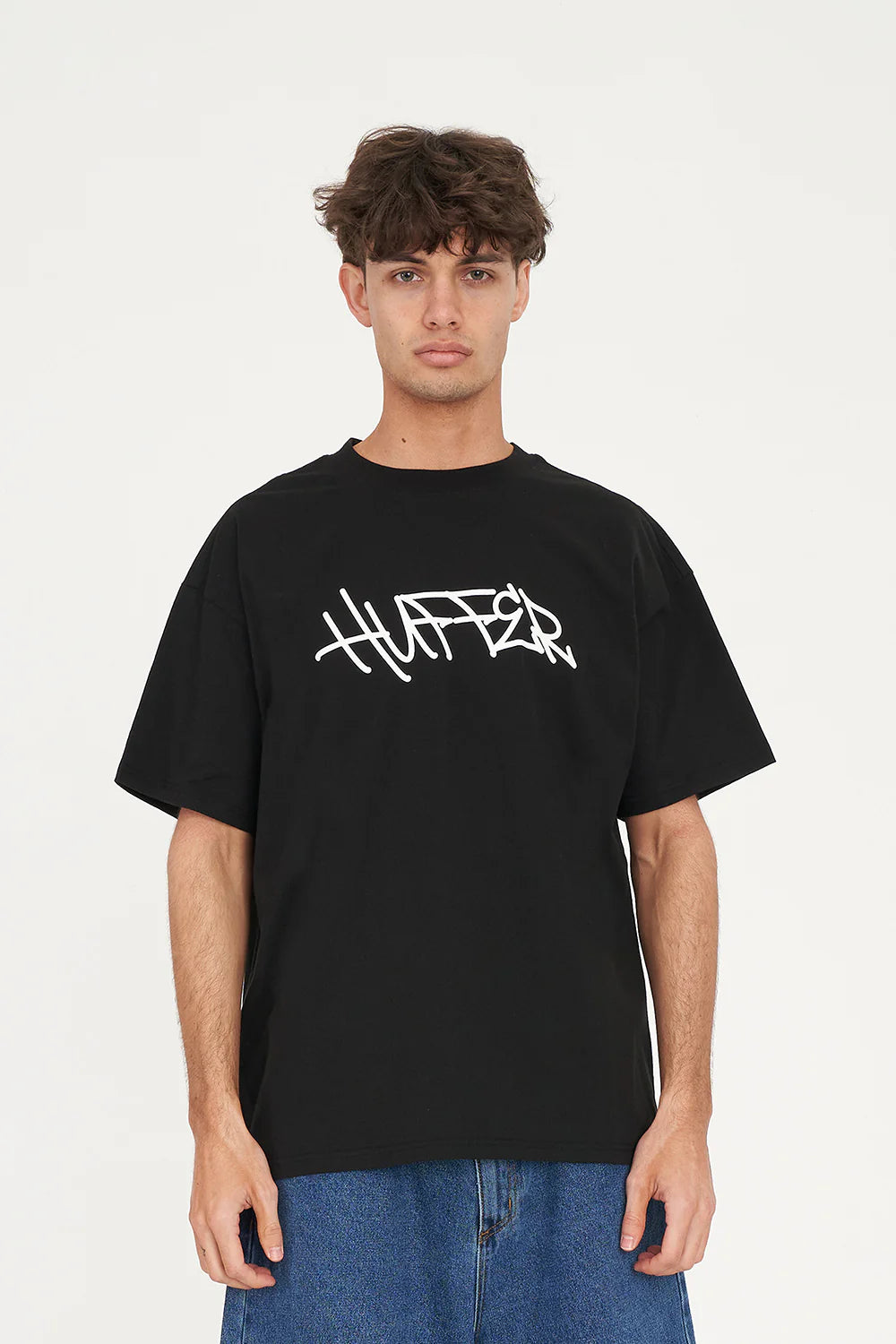 HUFFER // Block Tee 220 WAVES BLACK