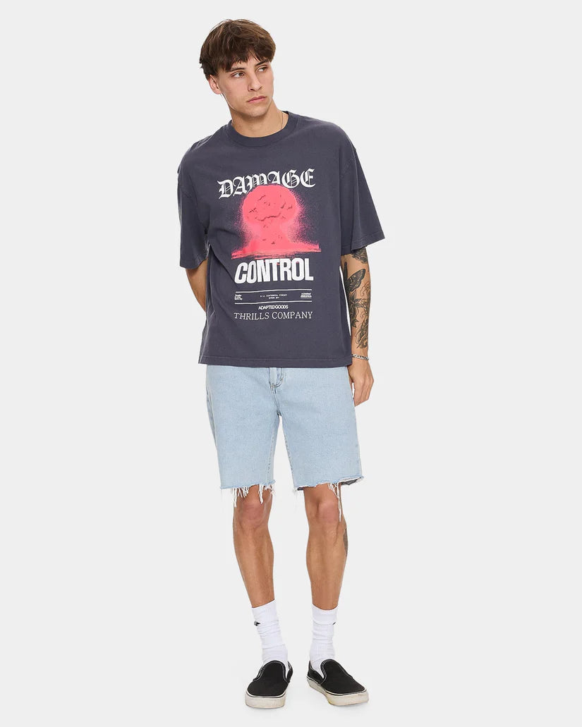 THRILLS // Bones Raw Denim Short SERENITY BLUE