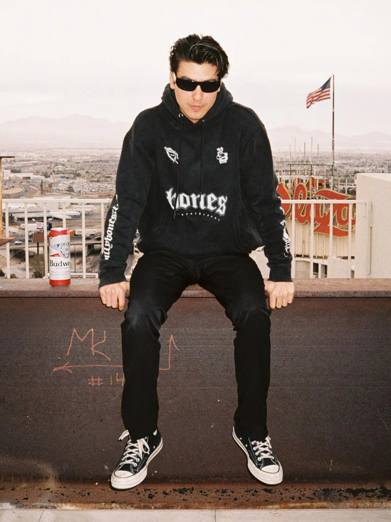 BILLY BONES // BTTB Stacker Boxy Hoodie ACID BLACK