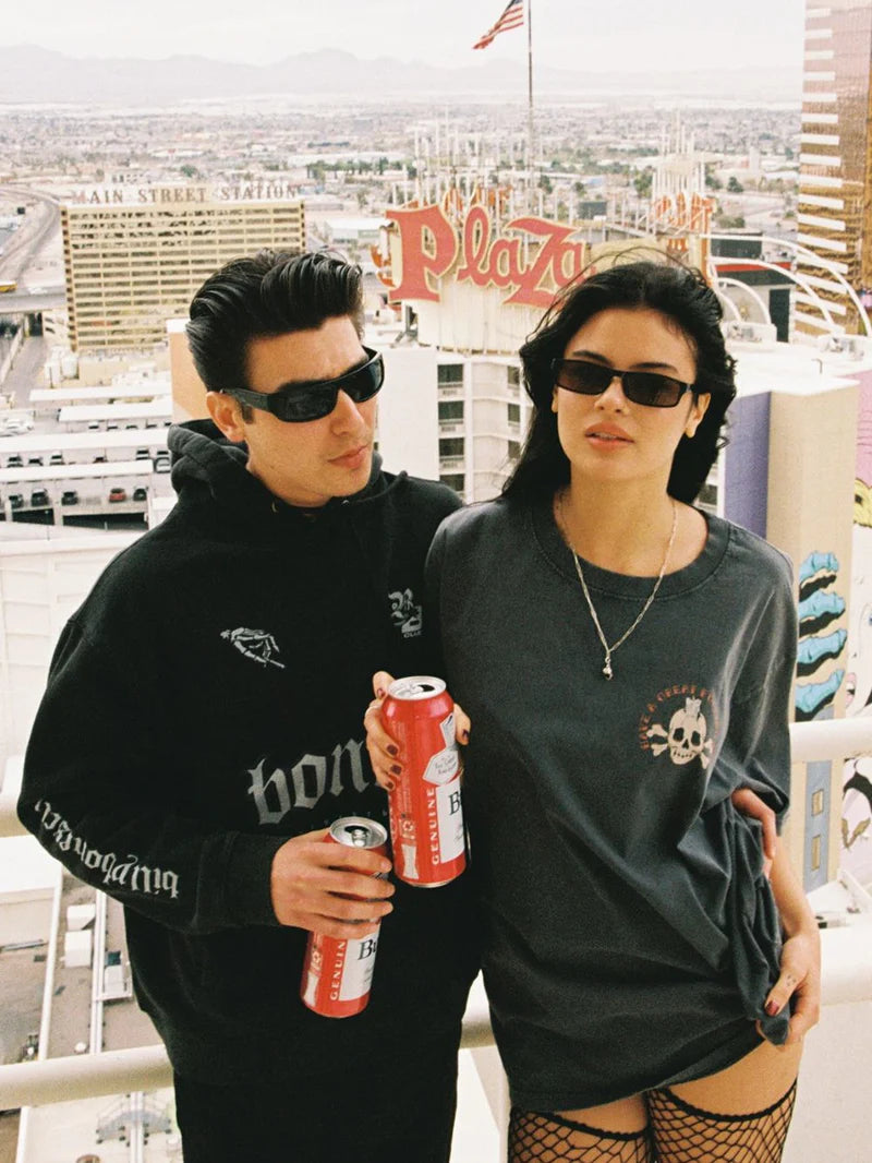 BILLY BONES // BTTB Stacker Boxy Hoodie ACID BLACK