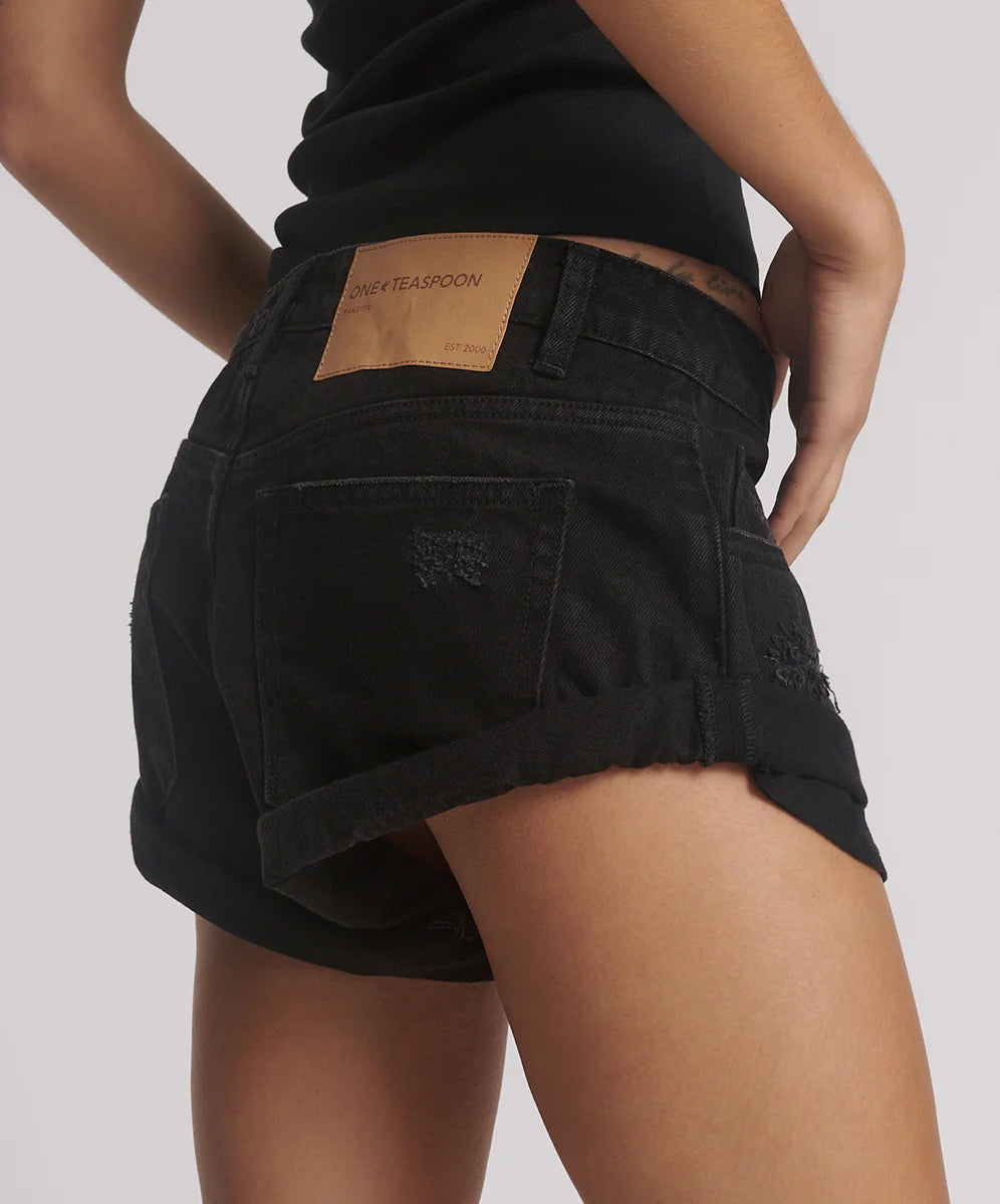 ONE TEASPOON // Bandit Low Waist Short DOUBLE BLACK