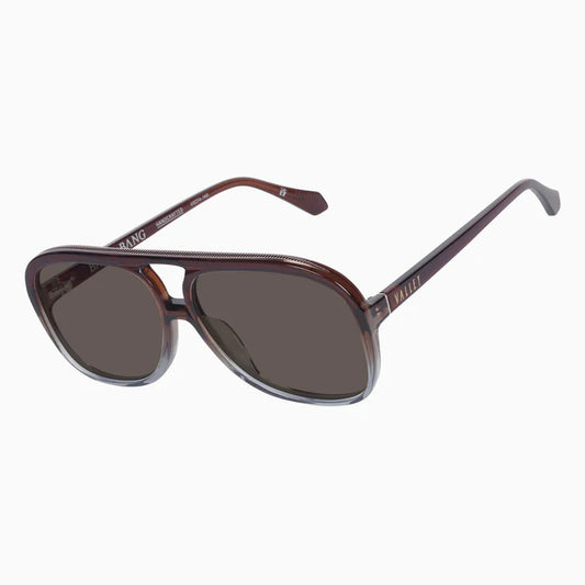 VALLEY // Bang Bang TRANSPARENT CHOC FADE TO CRYSTAL w. GOLD METAL/BROWN LENS