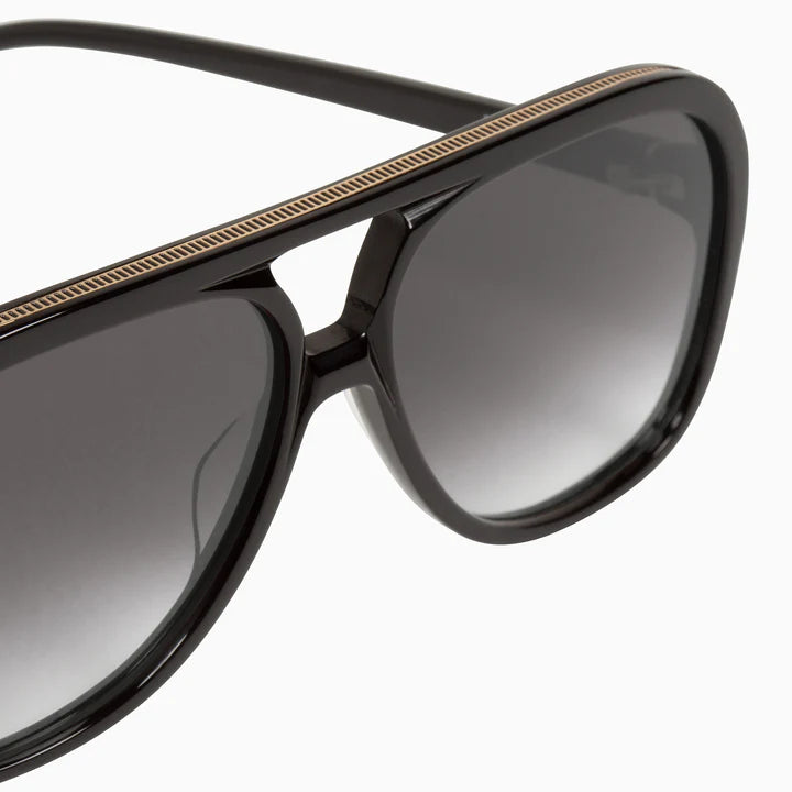 VALLEY // Bang GLOSS BLACK w. GOLD METAL TRIP / BLACK GRADIENT LENS