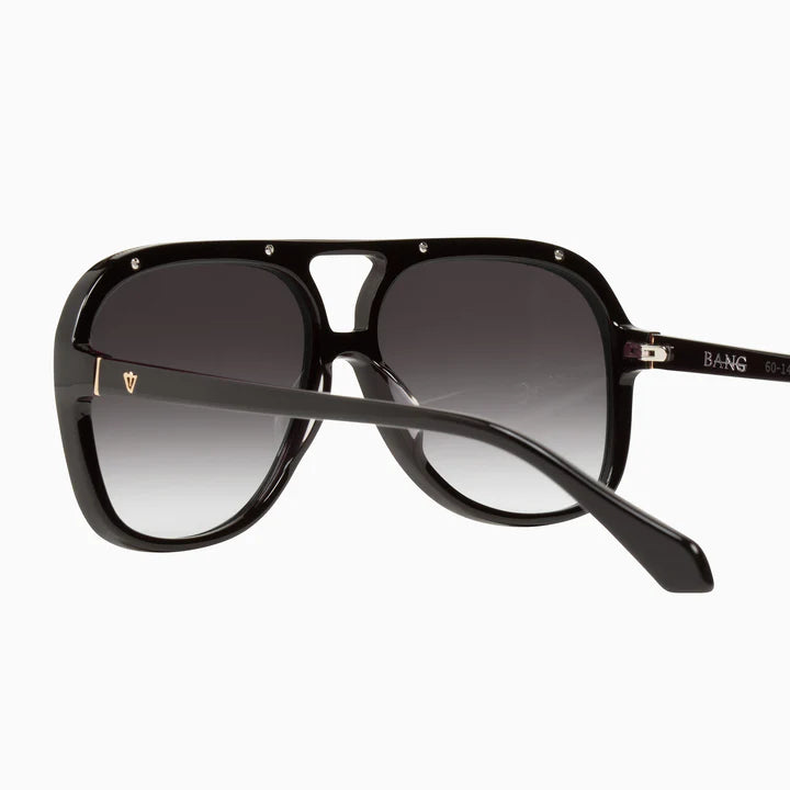 VALLEY // Bang GLOSS BLACK w. GOLD METAL TRIP / BLACK GRADIENT LENS