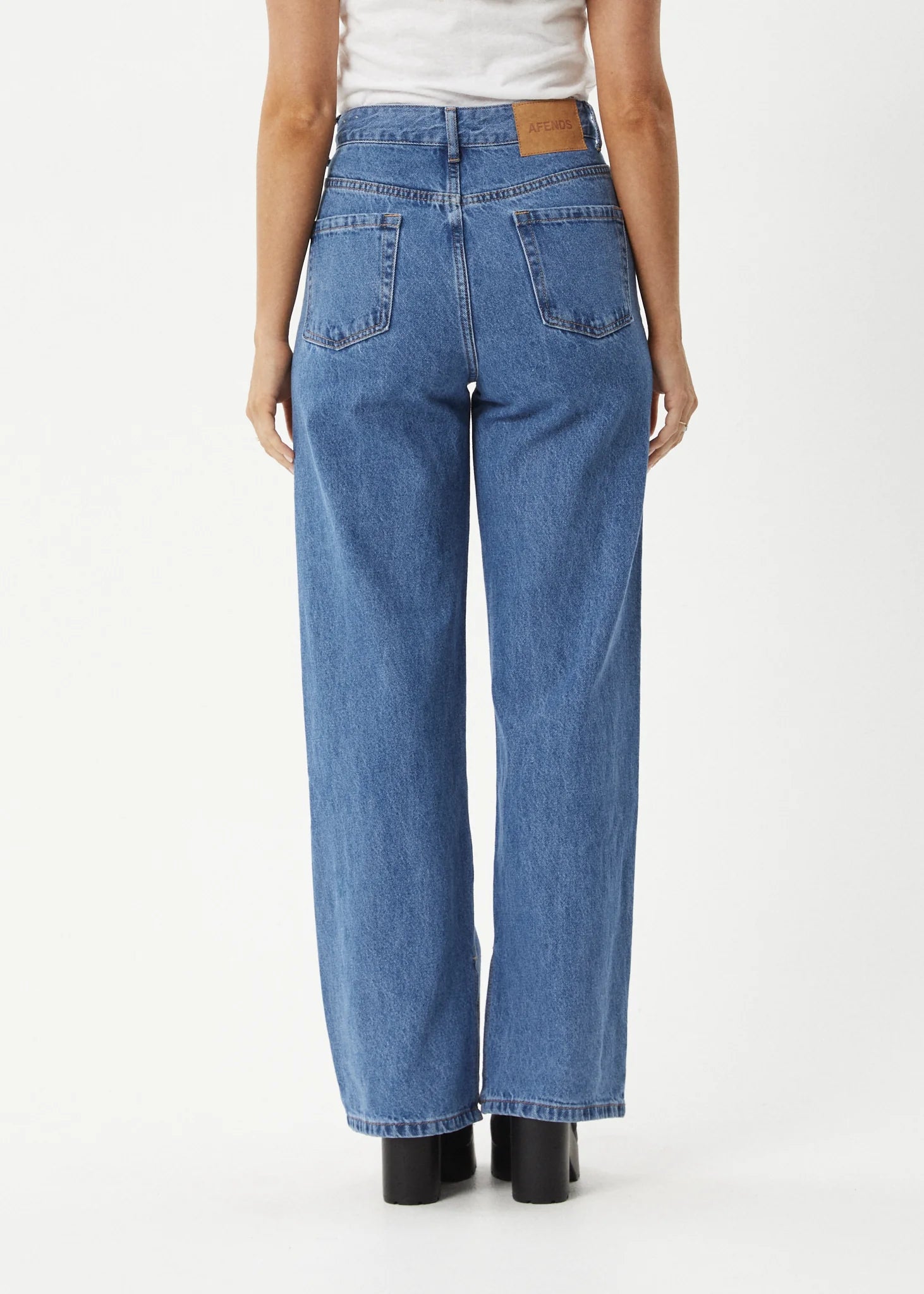 AFENDS // Bella Wide Leg Baggy Jean WORN BLUE