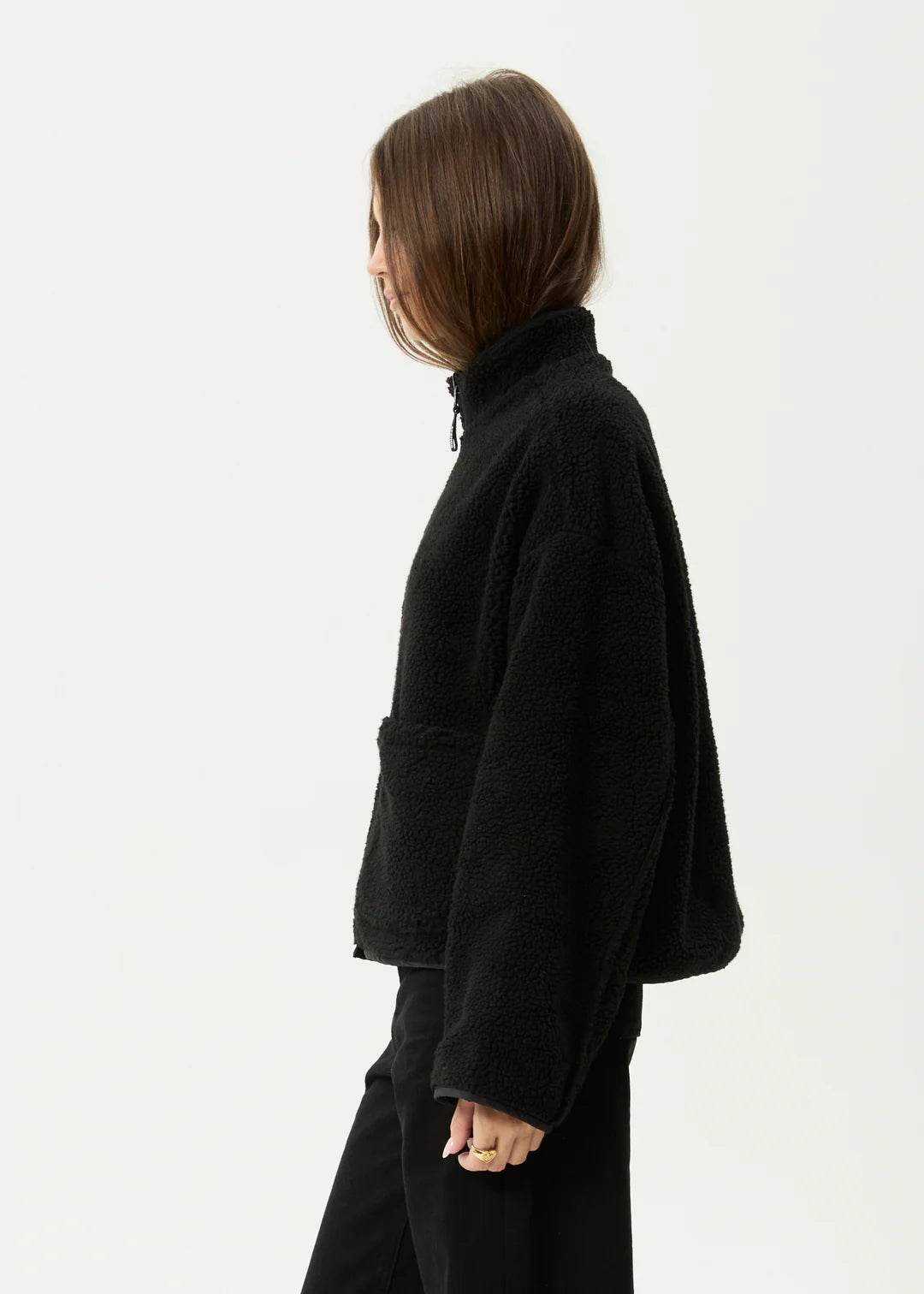 AFENDS // Berlin Reversible Fleece Jacket BLACK