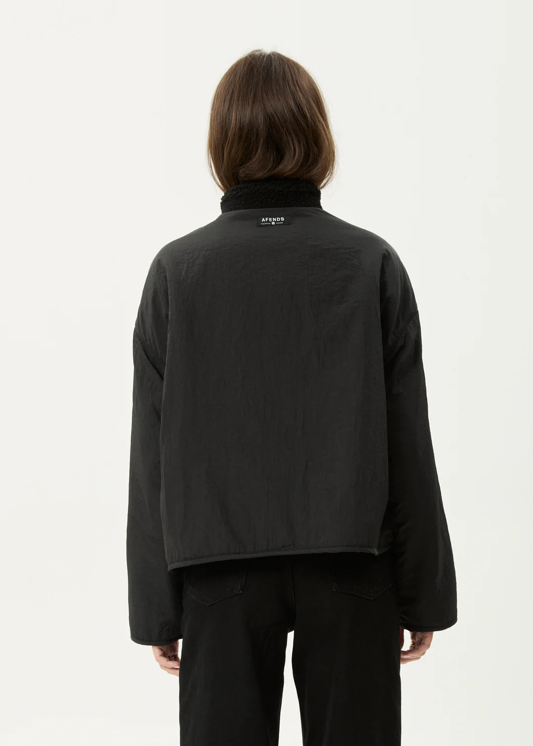 AFENDS // Berlin Reversible Fleece Jacket BLACK