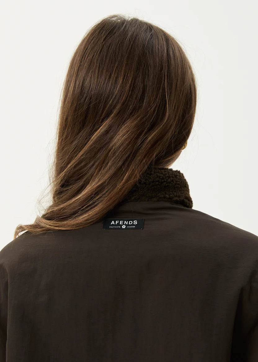 Berlin Reversible Fleece Jacket COFFEE