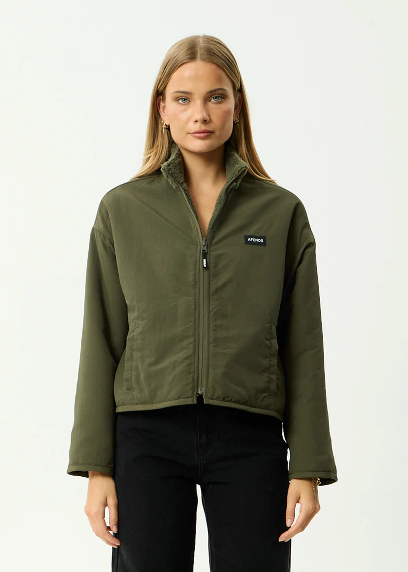 Berlin Reversible Fleece Jacket DEEP OLIVE