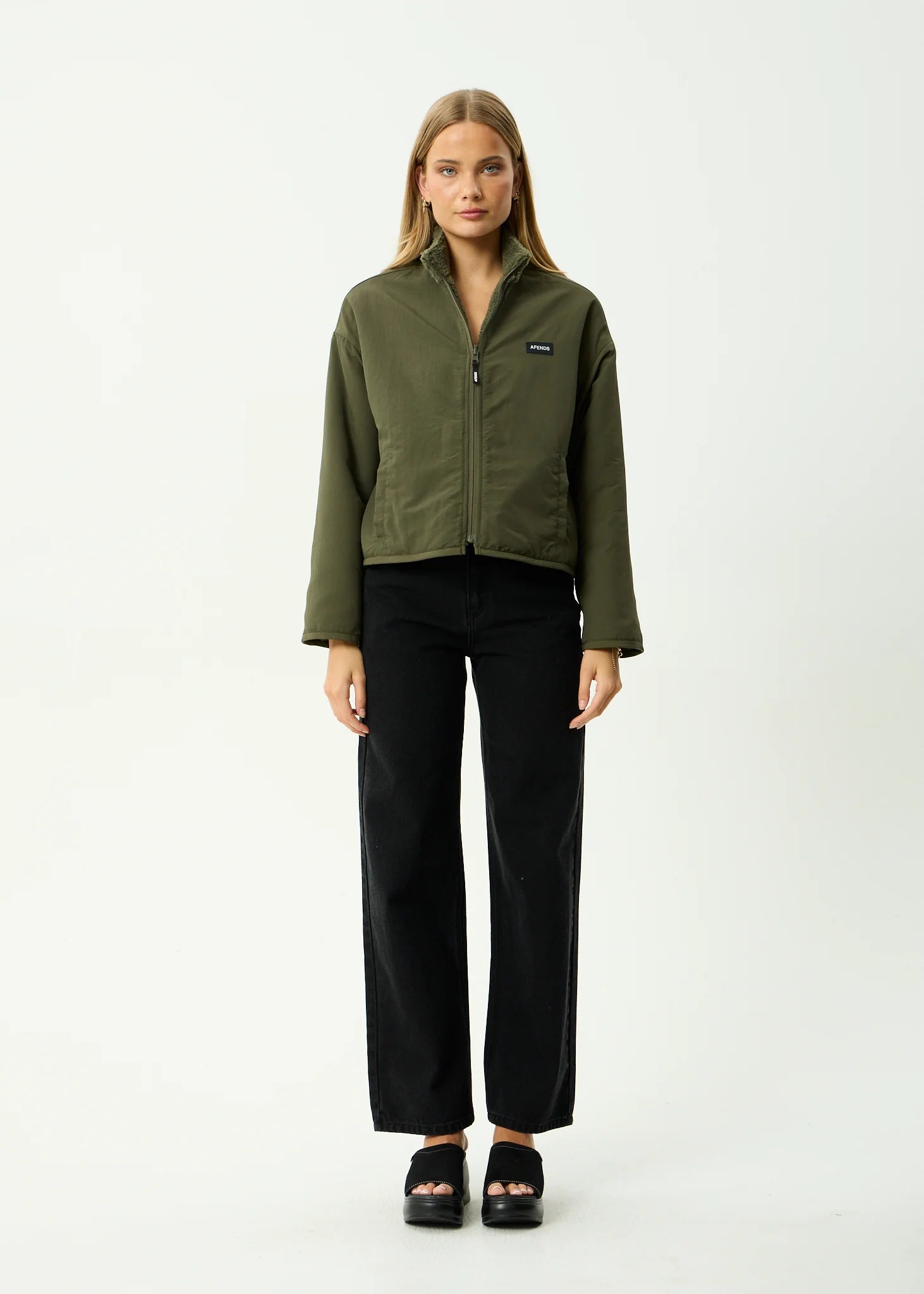 Berlin Reversible Fleece Jacket DEEP OLIVE