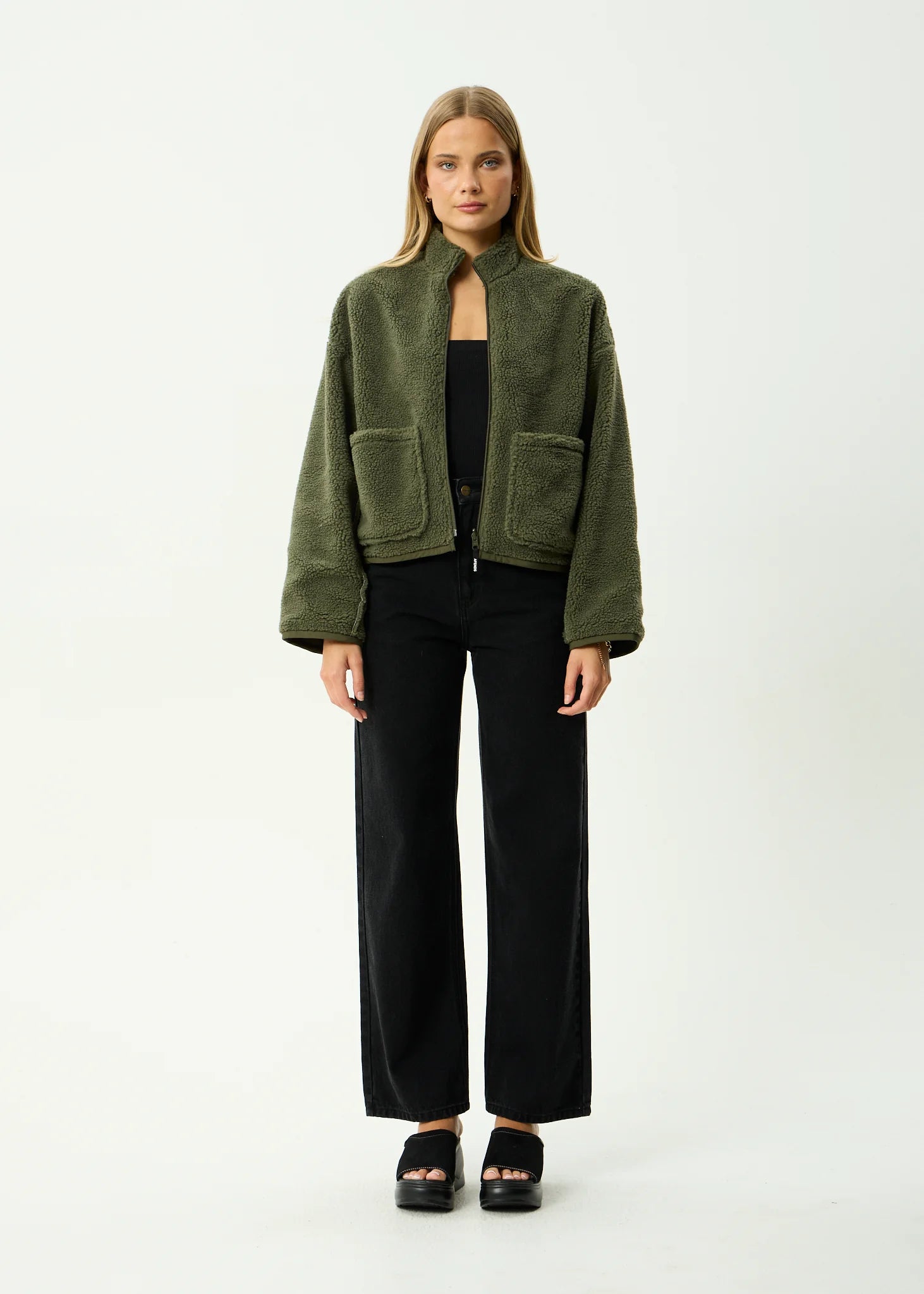 Berlin Reversible Fleece Jacket DEEP OLIVE