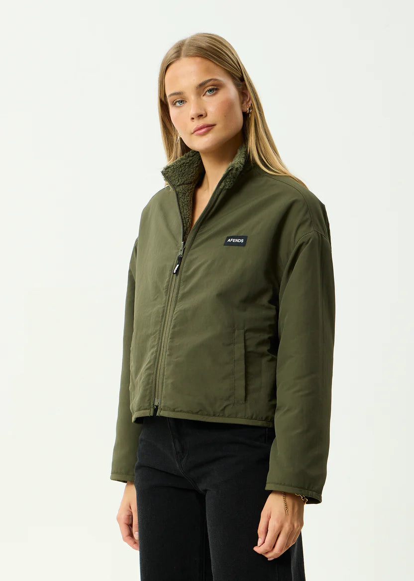 Berlin Reversible Fleece Jacket DEEP OLIVE