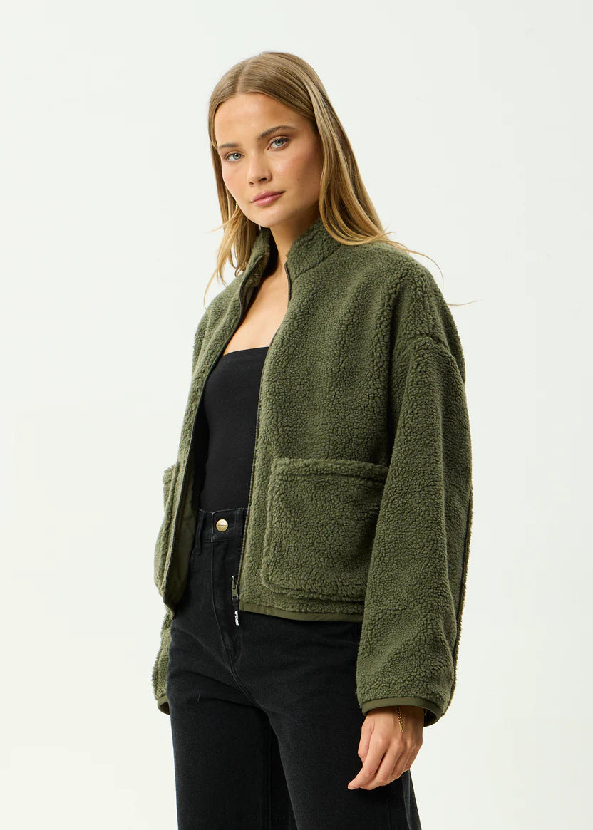 Berlin Reversible Fleece Jacket DEEP OLIVE